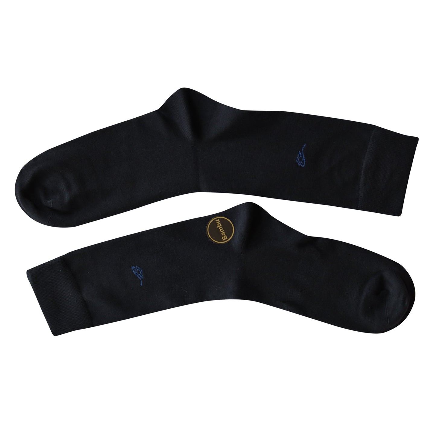 Louluu Men Plain Black Colour Bamboo Socks