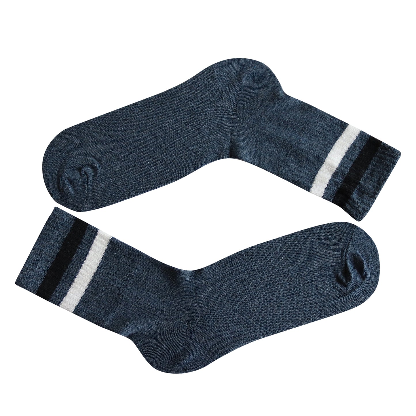 Louluu Women 2Stripe Dark Blue Colour Tennis Socks