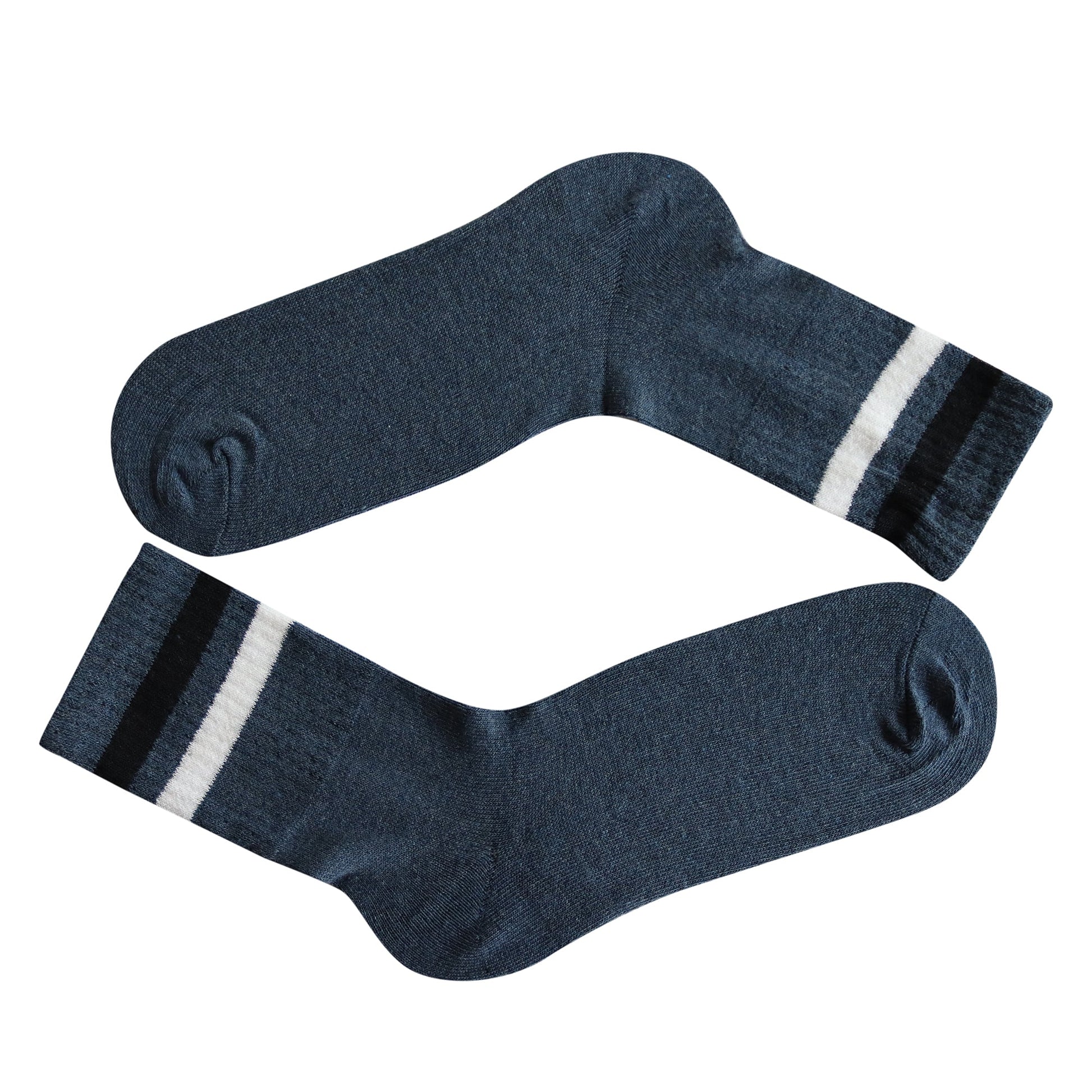 Louluu Women 2Stripe Dark Blue Colour Tennis Socks