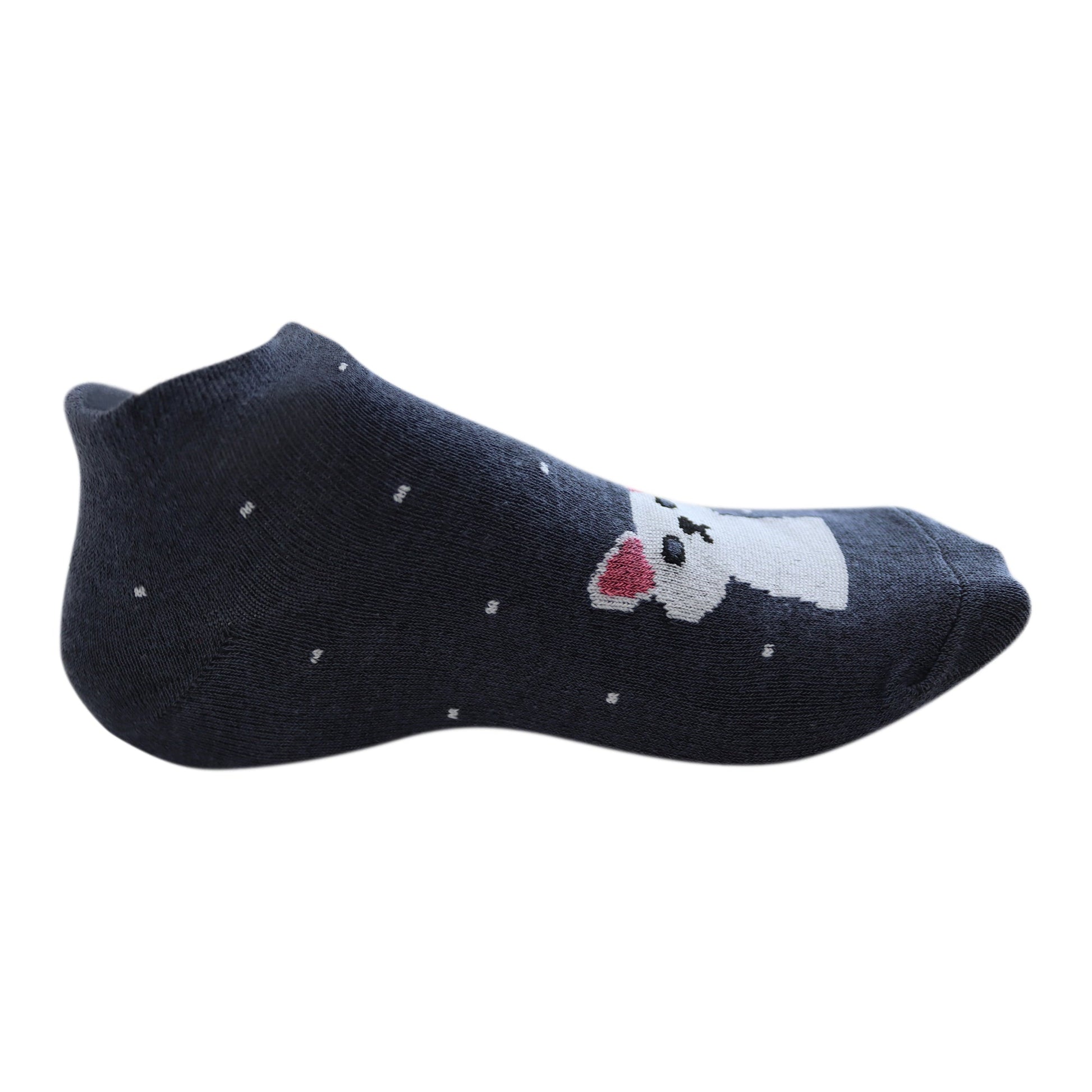 Louluu Women Cute Grey Inky Ears Lovely Casual Cat Socks Low Cut