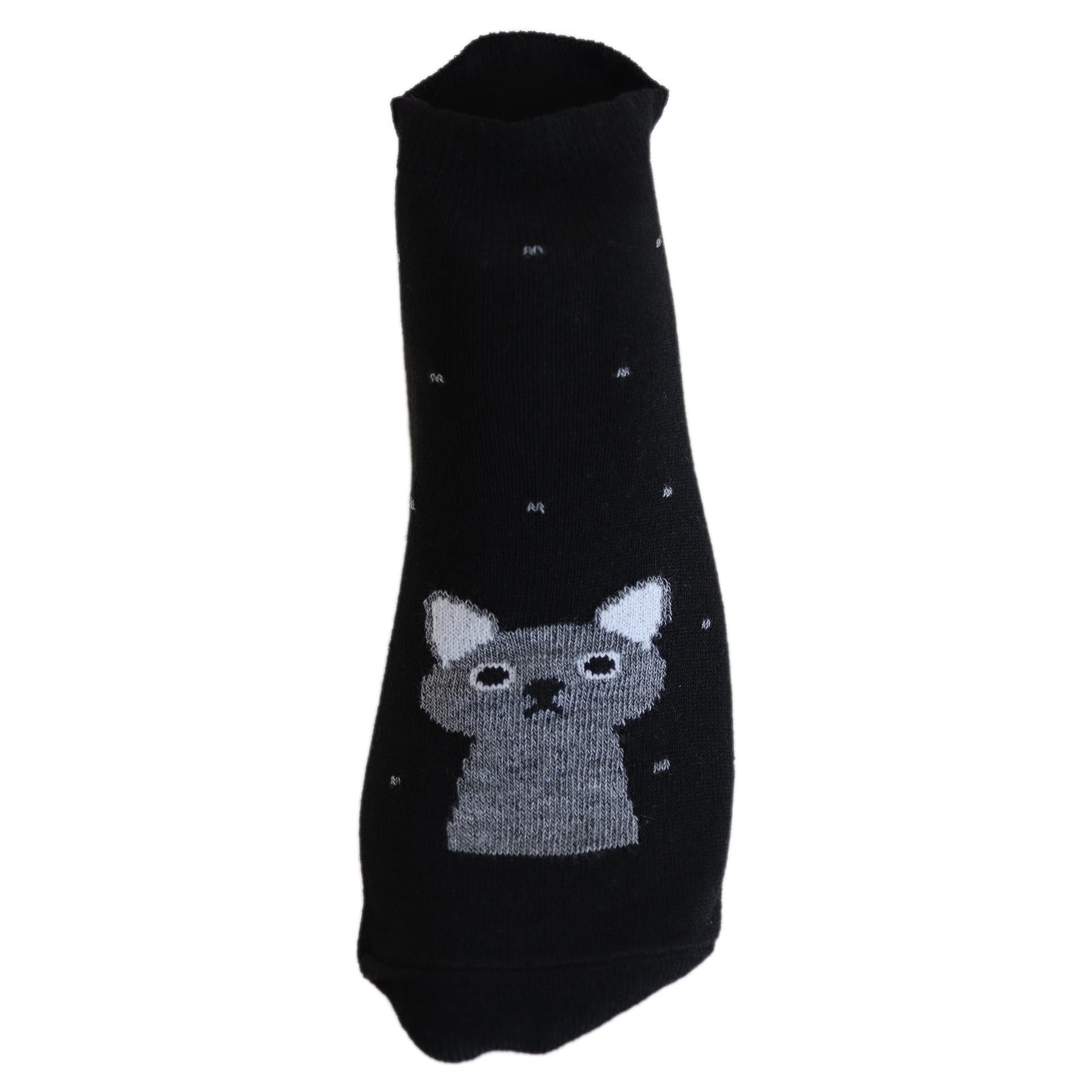 Louluu Women Cute Black Inky Ears Lovely Casual Cat Socks Low Cut