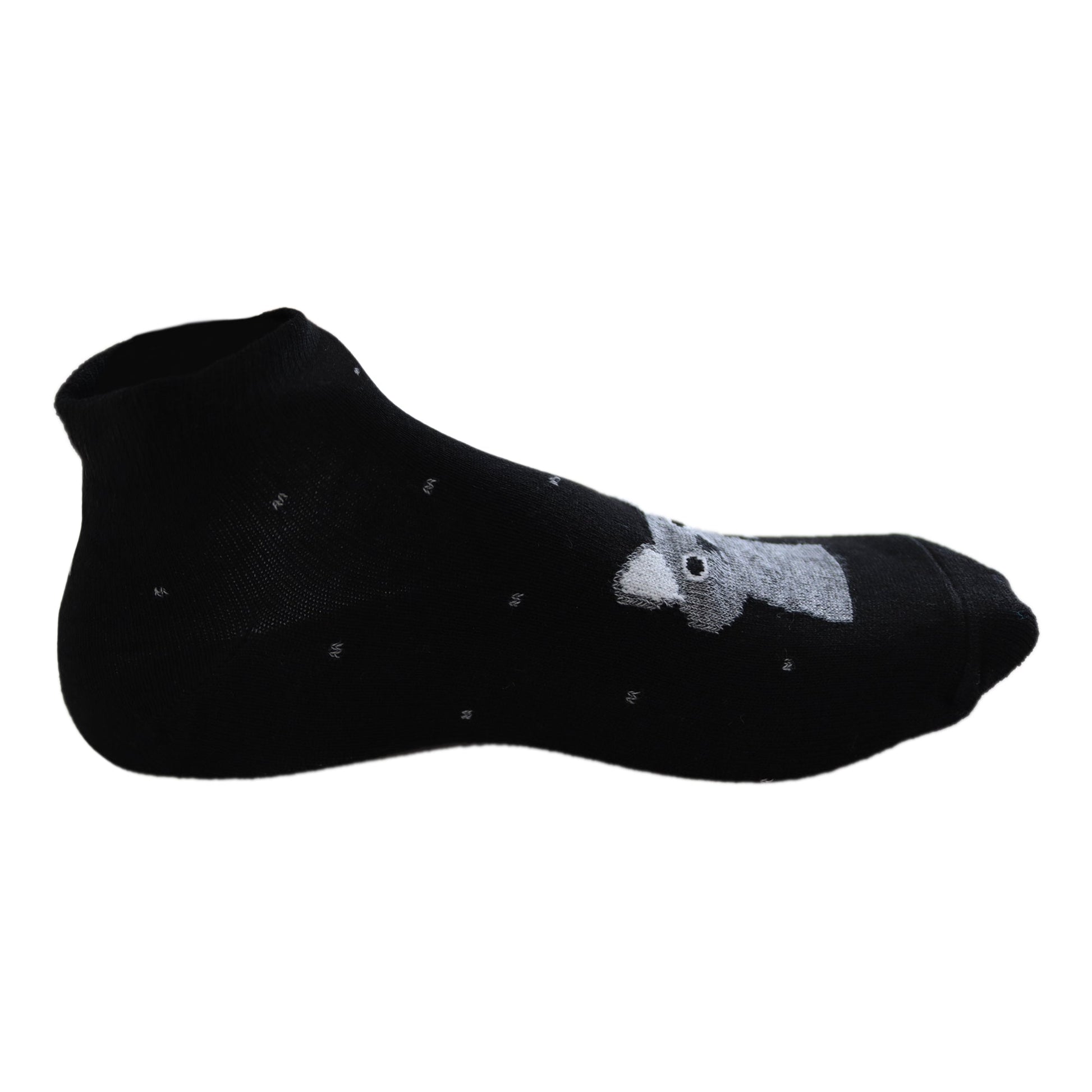 Louluu Women Cute Black Inky Ears Lovely Casual Cat Socks Low Cut