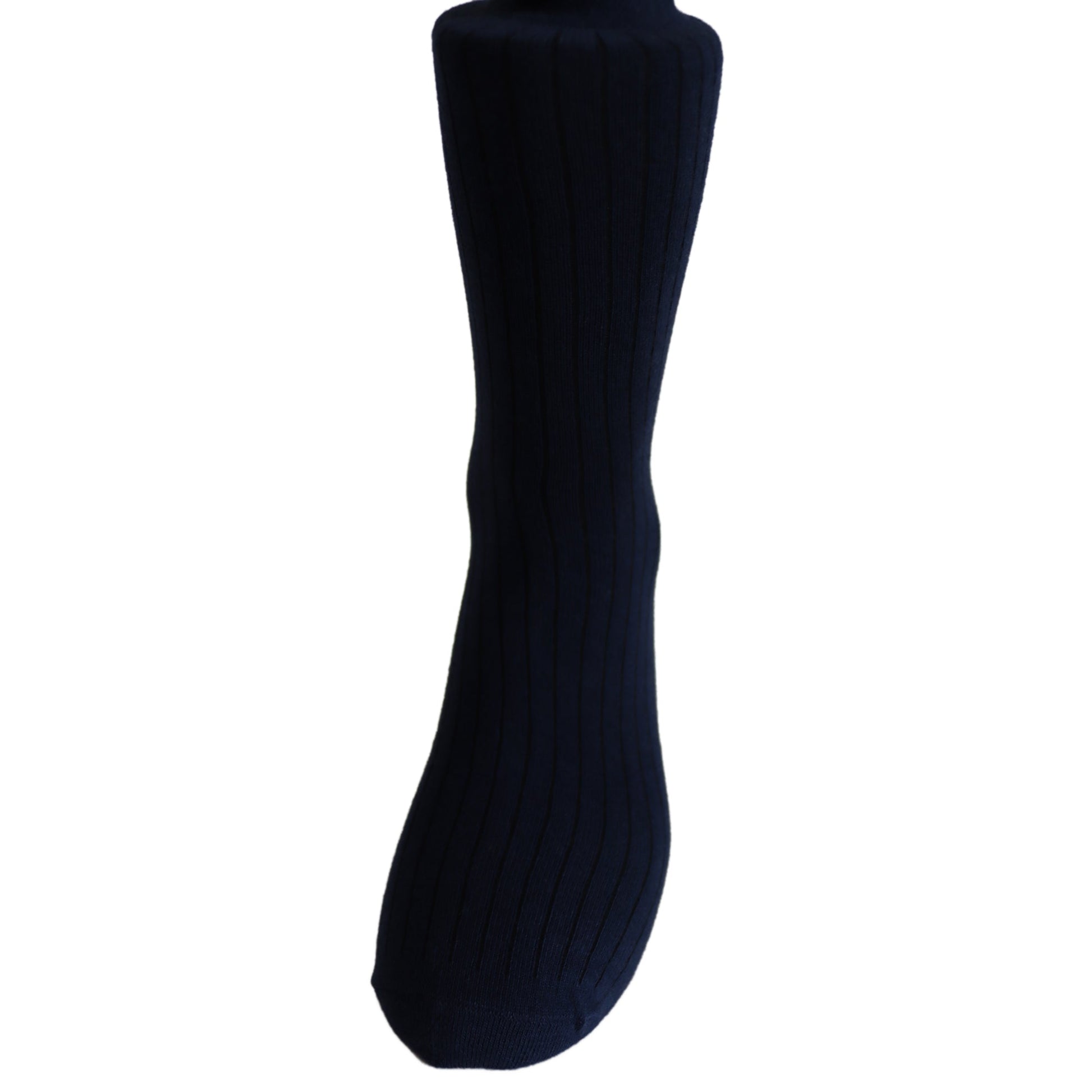 Louluu Man Cotton Dark Blue Crew Socks
