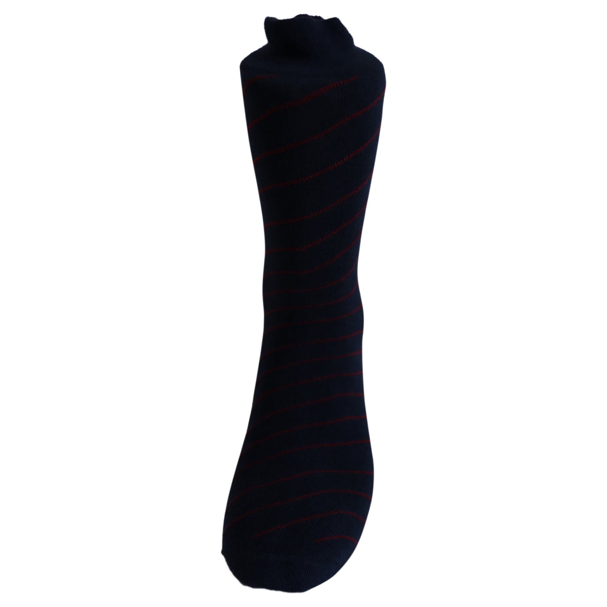 Louluu Men Cotton Dark Blue Stripped Crew Socks