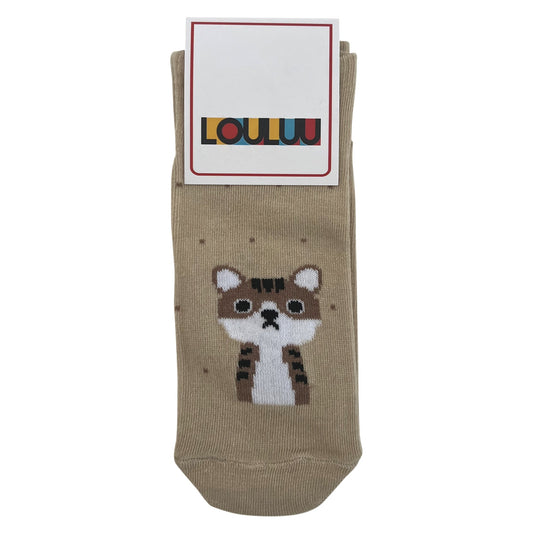 Louluu Women Cute Yellow Roar Lovely Casual Cat Socks Low Cut