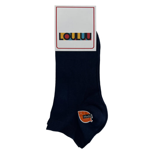 Louluu Men Dark Blue Modal Low Cut Socks