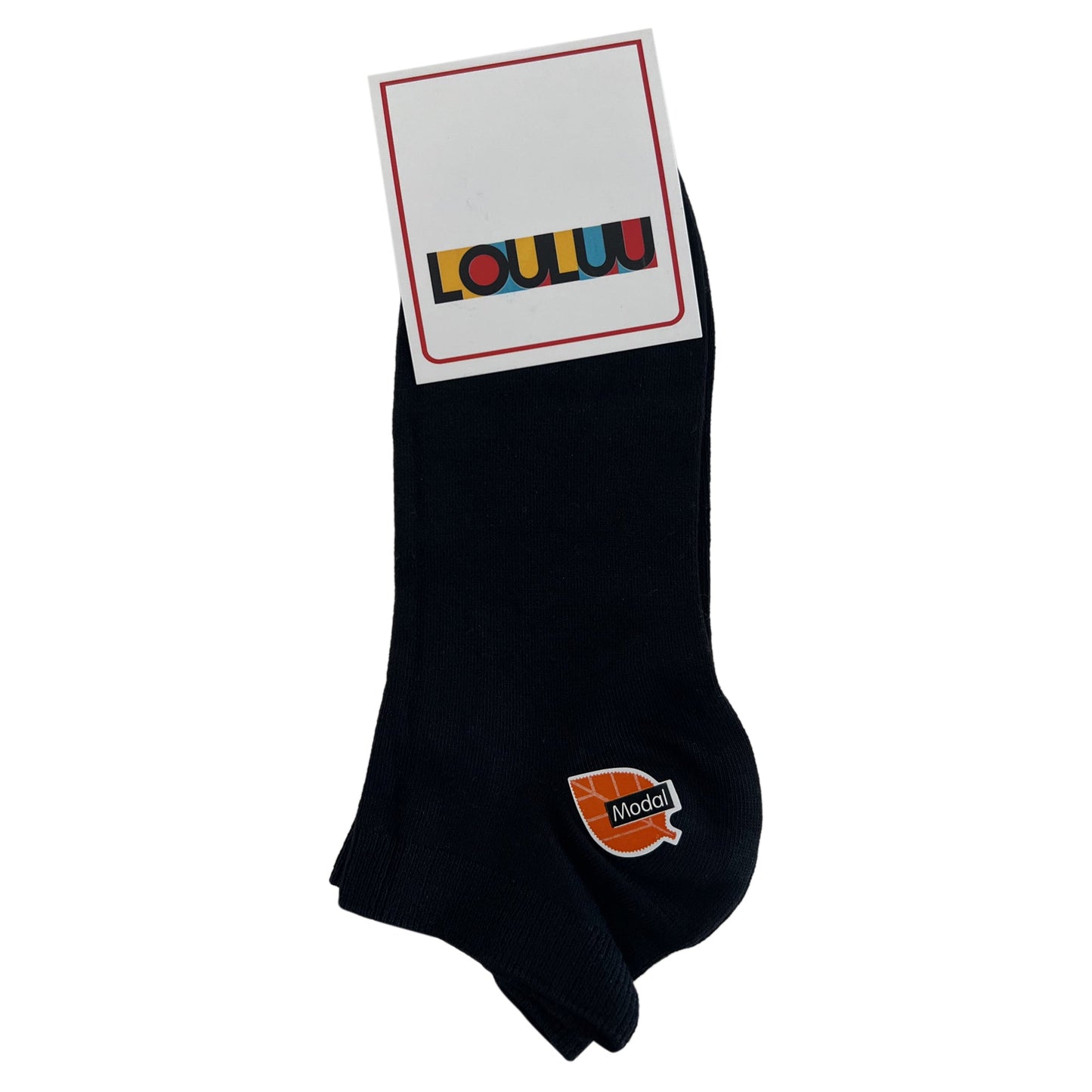 Louluu Men Black Modal Low Cut Socks