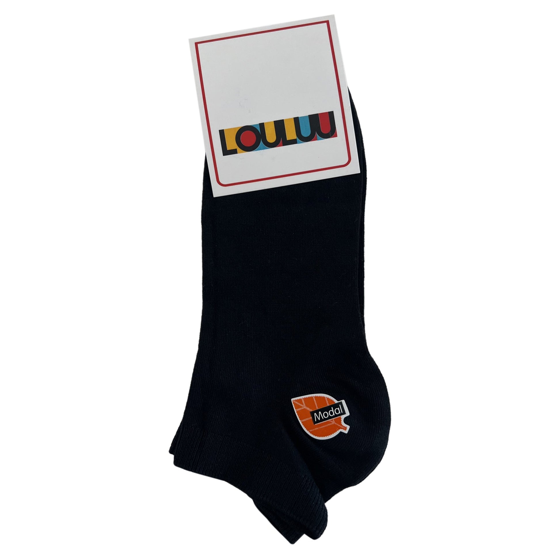 Louluu Men Black Modal Low Cut Socks