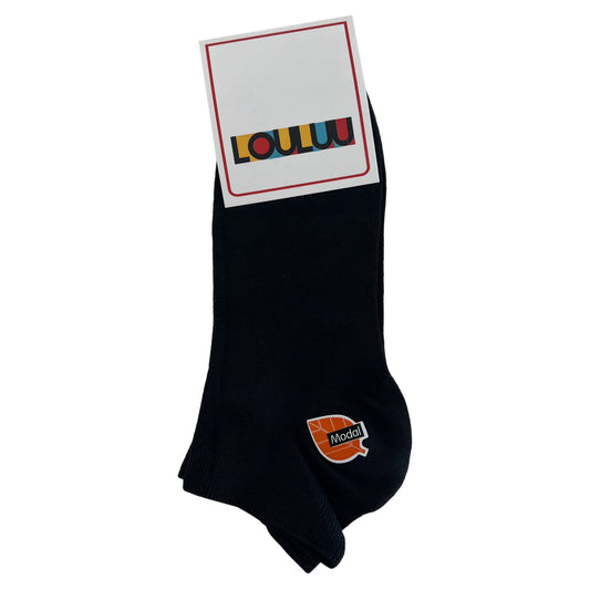 Louluu Men Black Modal Low Cut Socks