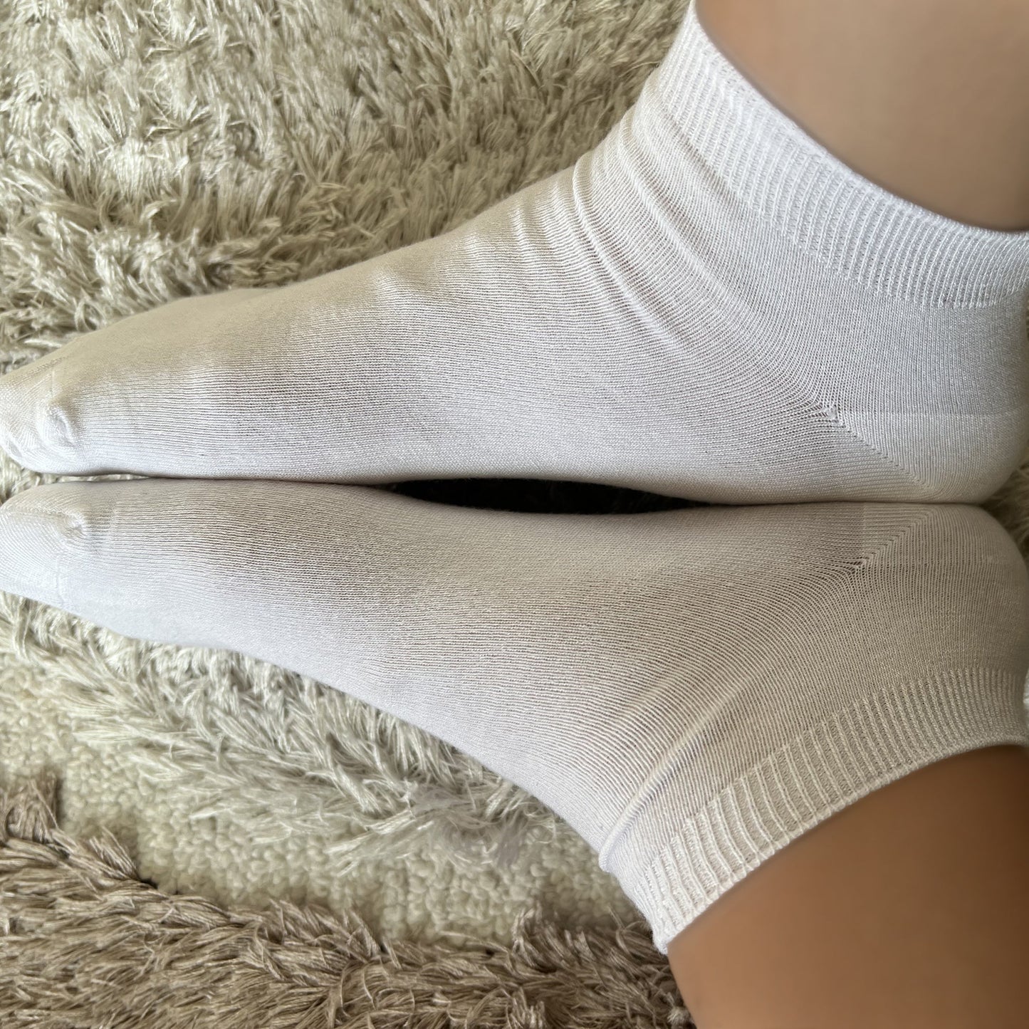 Louluu Men White Modal Low Cut Socks