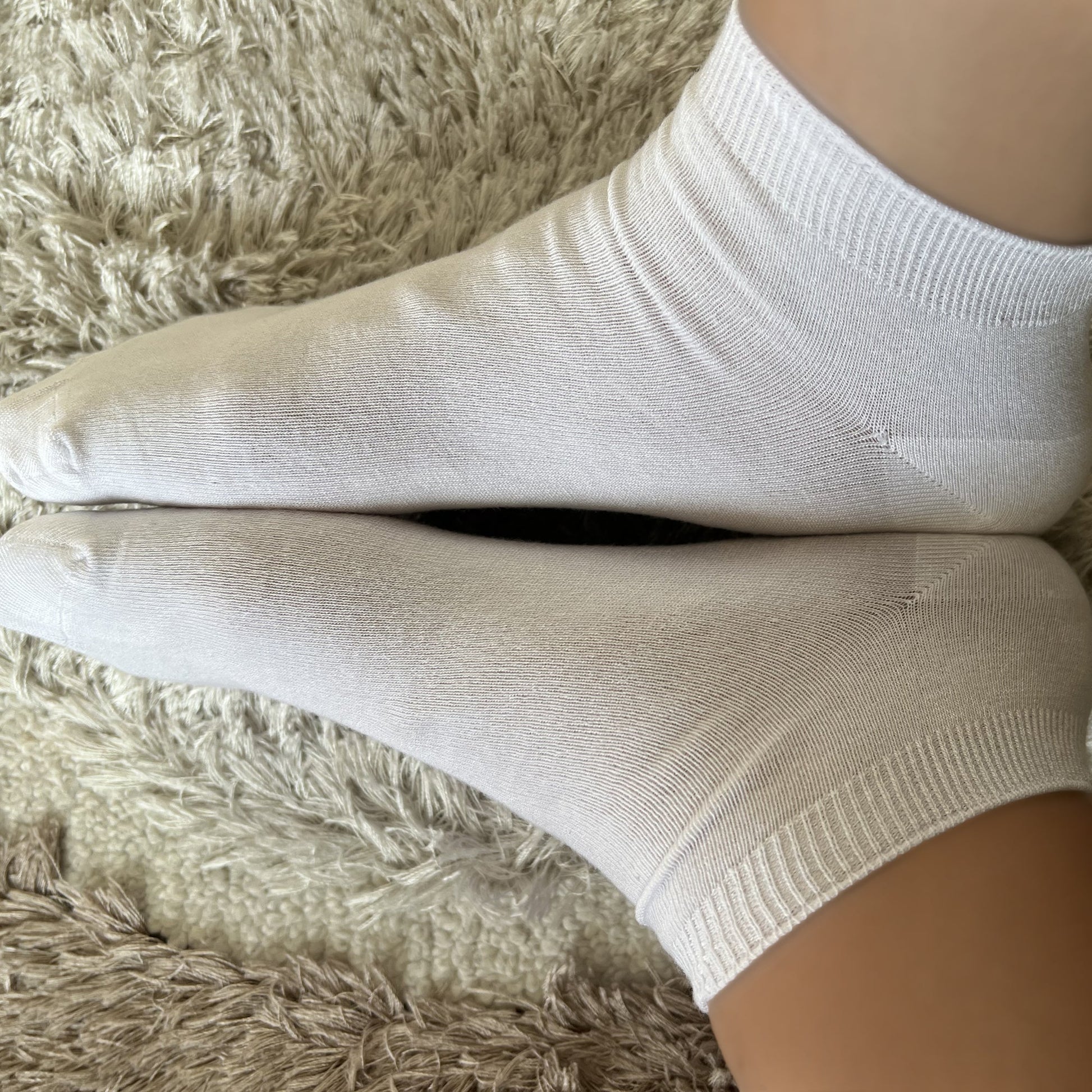 Louluu Men White Modal Low Cut Socks