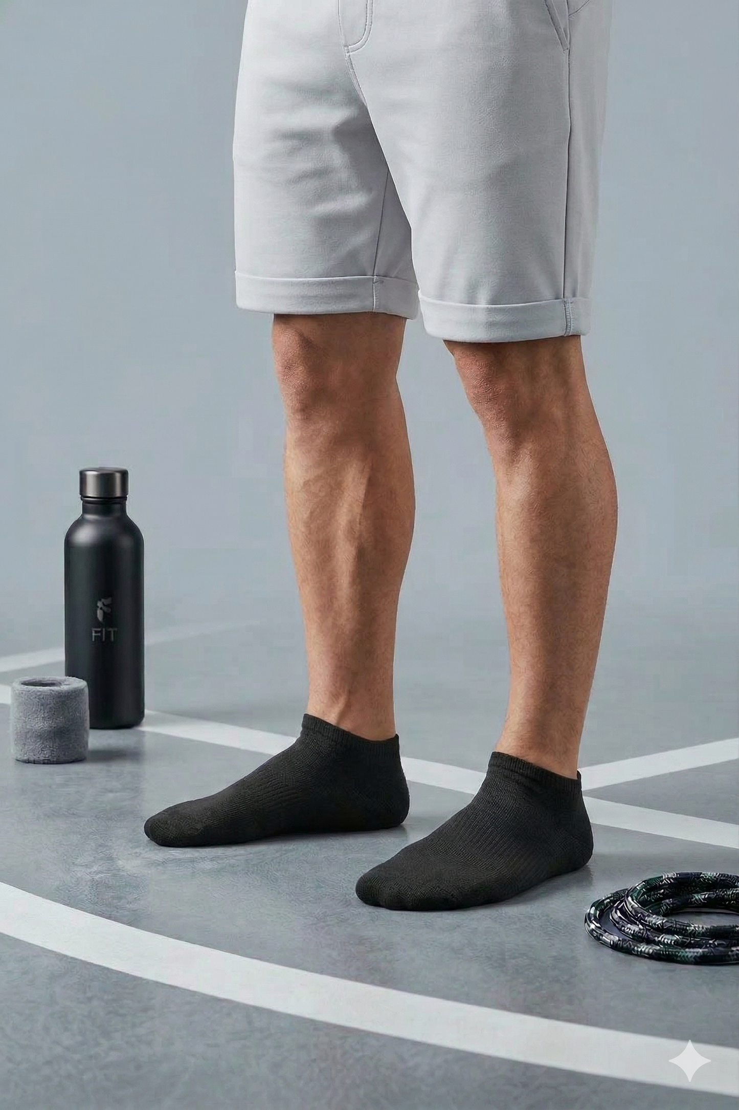 Louluu men's modal White low cut socks — seamless — front view | Louluu