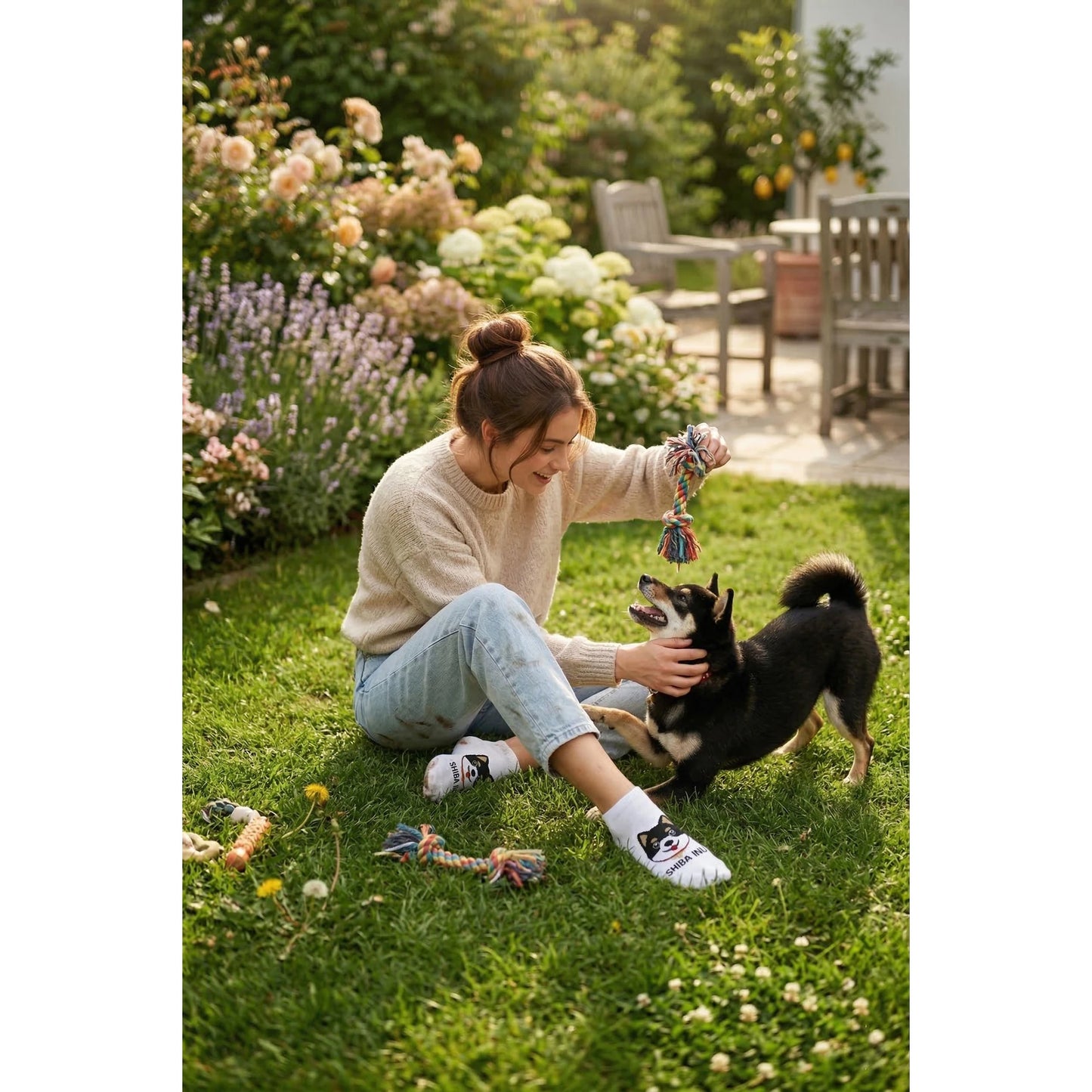 Louluu women's cotton Dog low cut socks  | Louluu