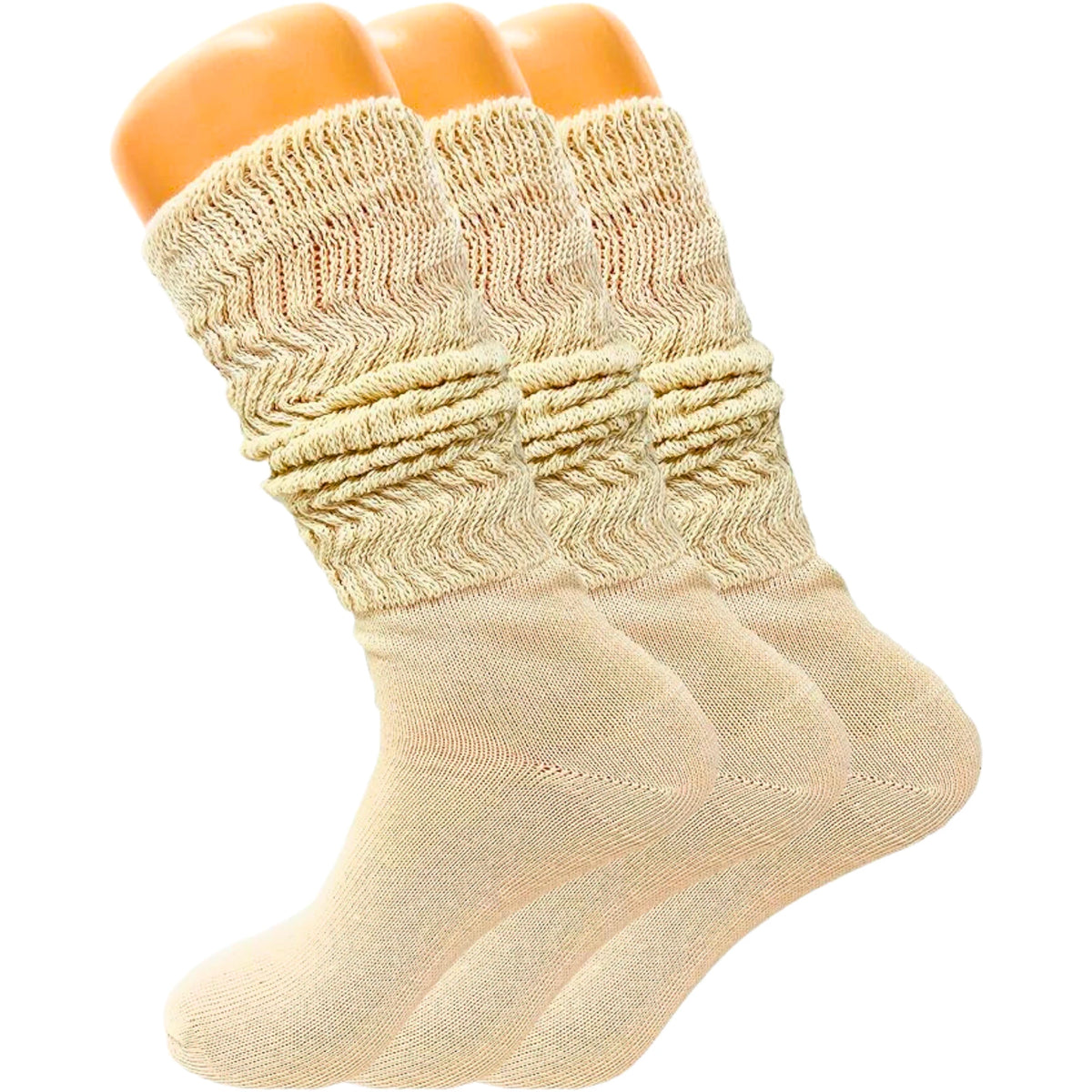 Louluu women's cream long slouch socks