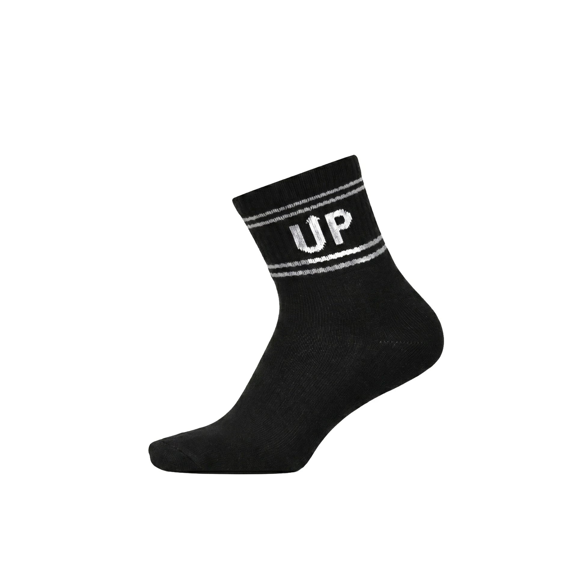 Louluu women's cotton UP Black White ankle socks | Louluu