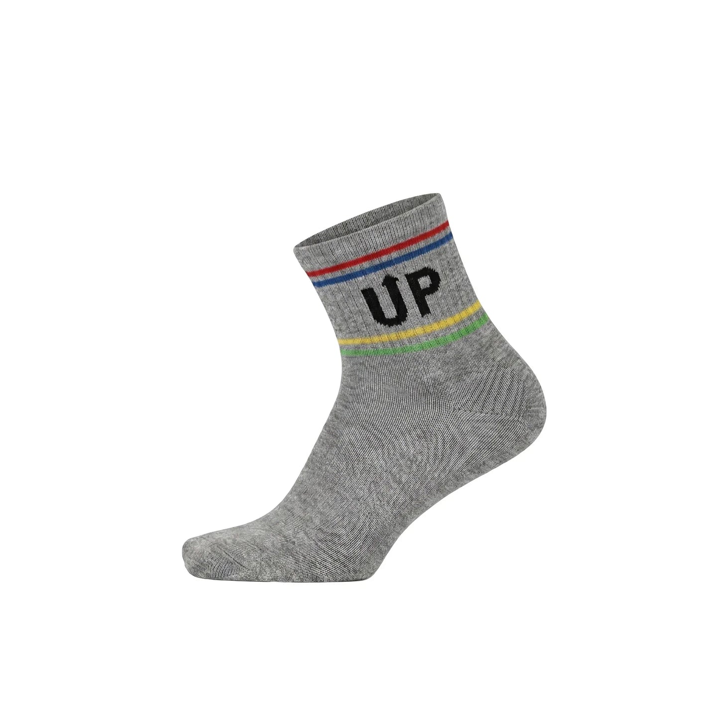 Louluu women's cotton UP Grey Black ankle socks | Louluu