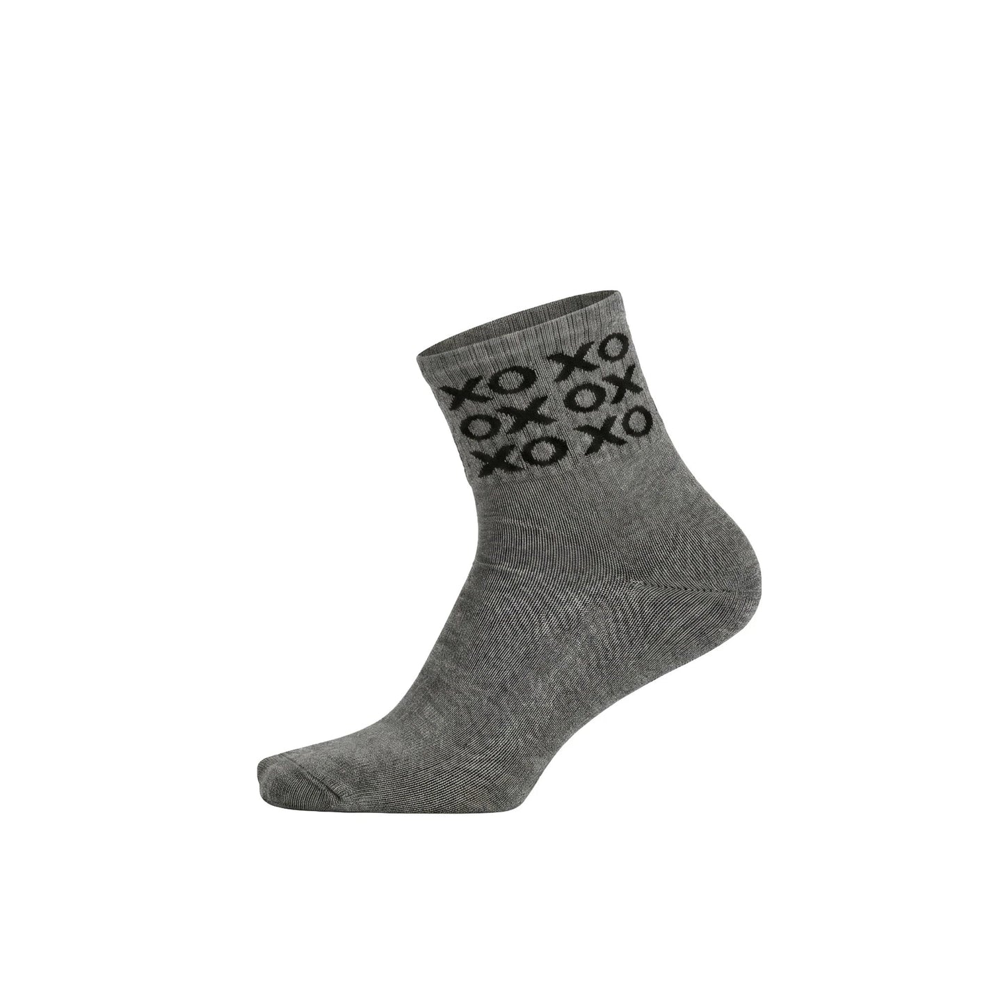 Louluu women's cotton Grey Xox ankle socks | Louluu