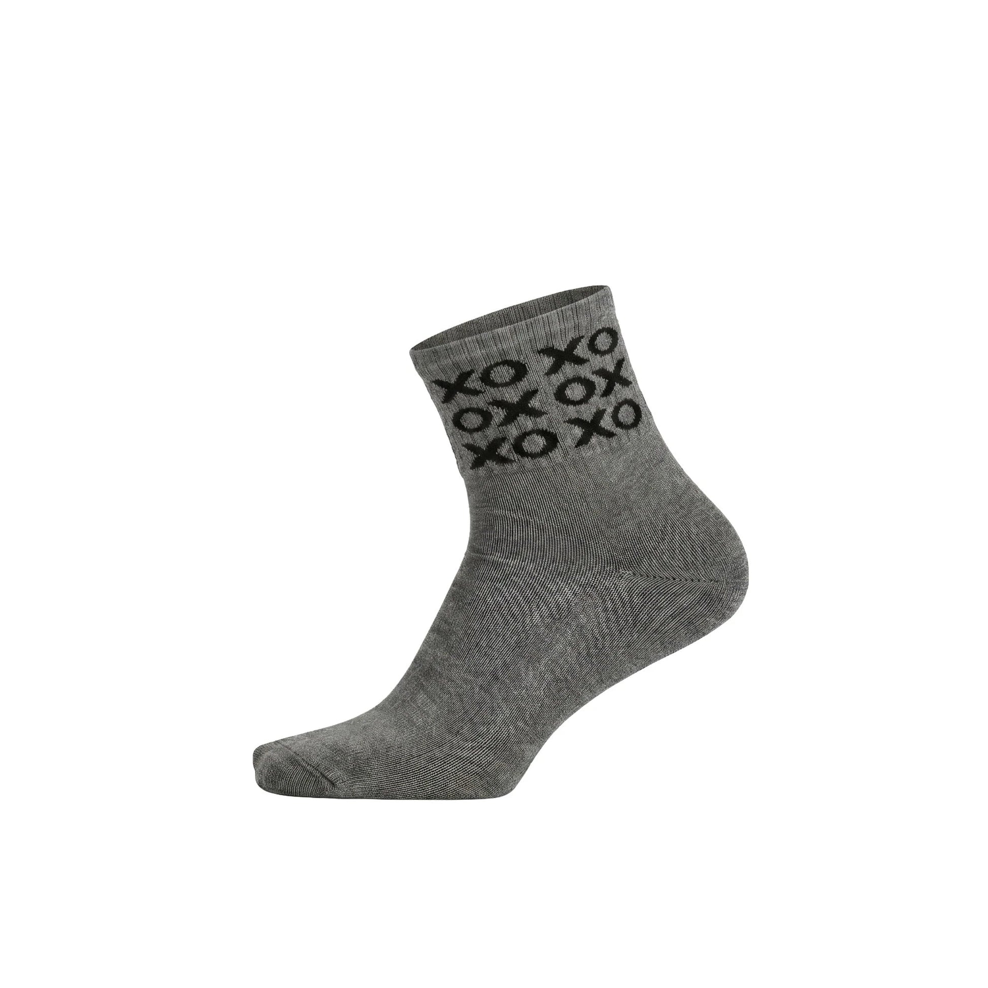 Louluu women's cotton Grey Xox ankle socks | Louluu
