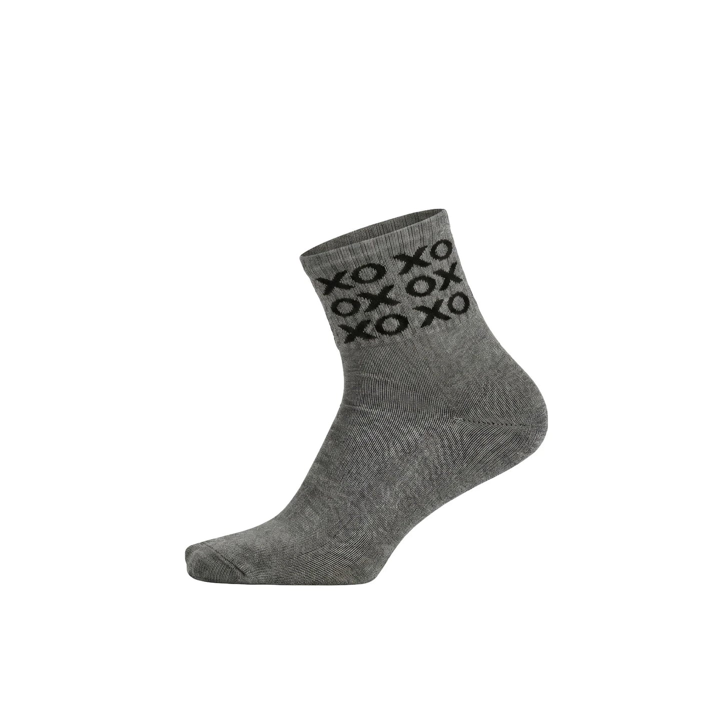 Louluu women's cotton Grey Xox ankle socks | Louluu