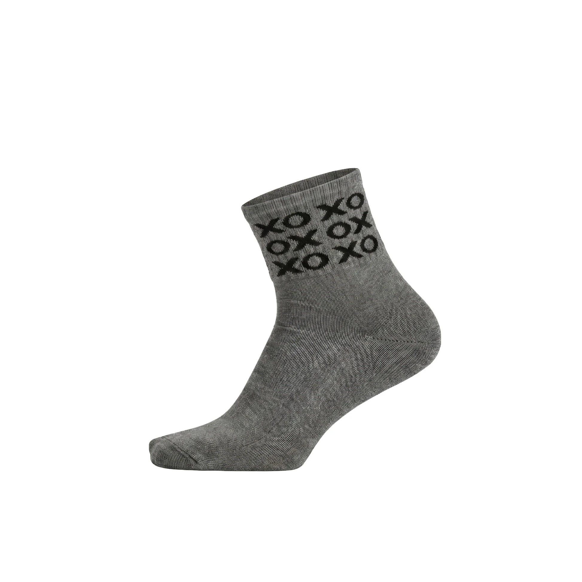 Louluu women's cotton Grey Xox ankle socks | Louluu