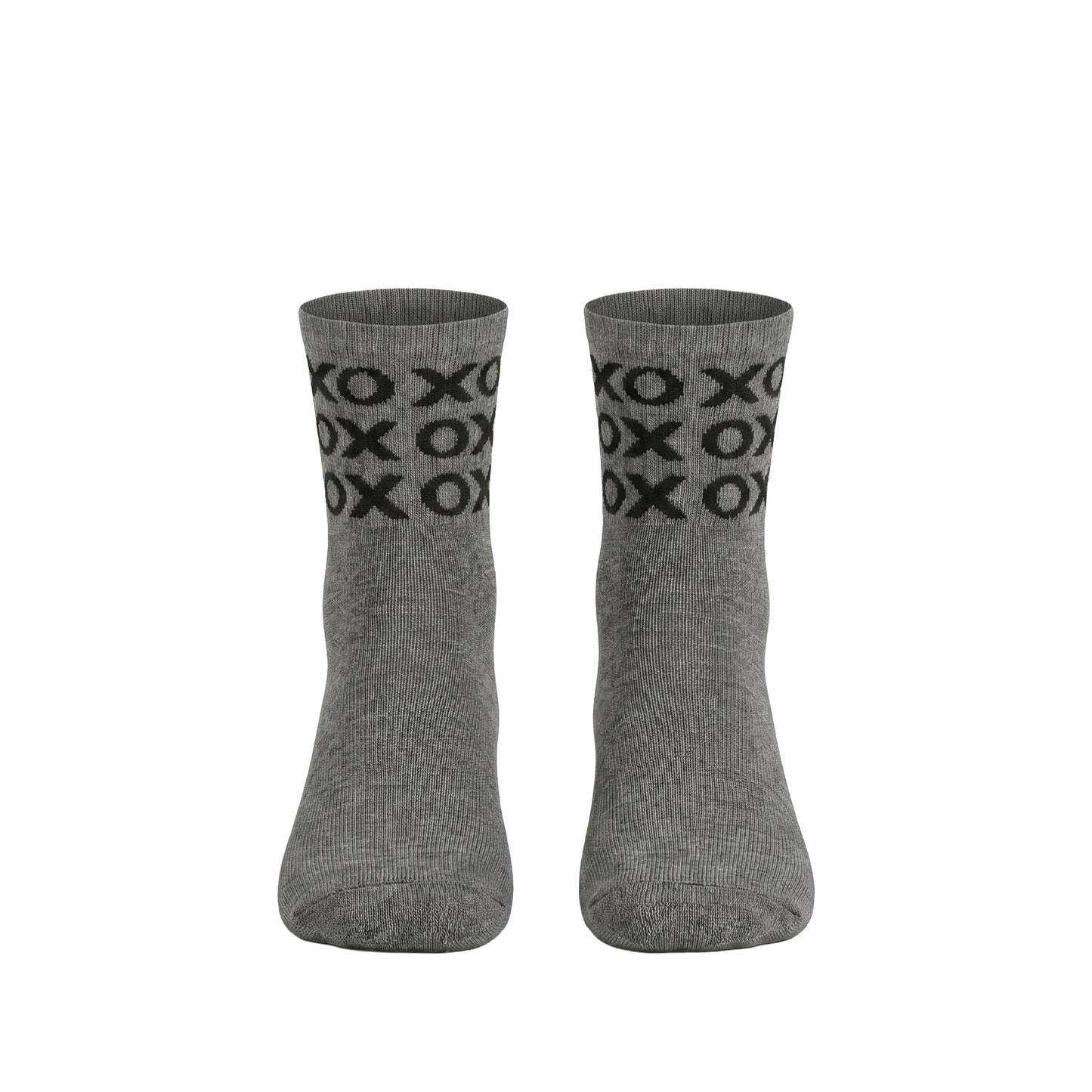 Louluu women's cotton Grey Xox ankle socks | Louluu