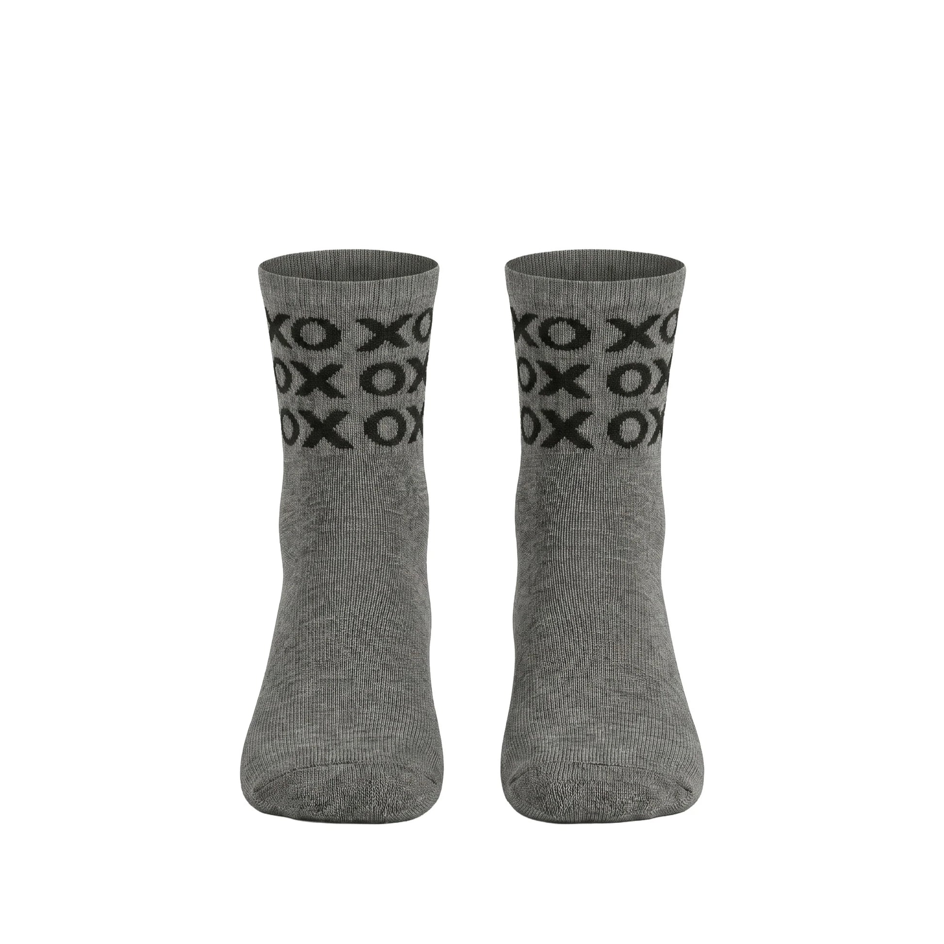 Louluu women's cotton Grey Xox ankle socks | Louluu