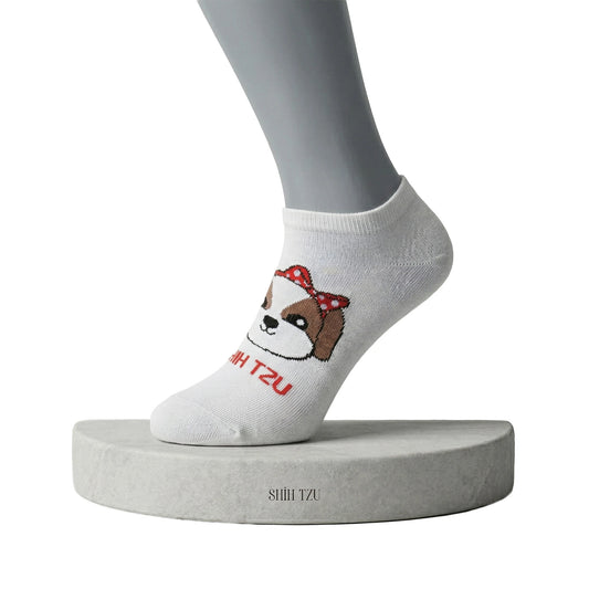 Louluu women's cotton Dog low cut socks — breathable & comfortable | Louluu