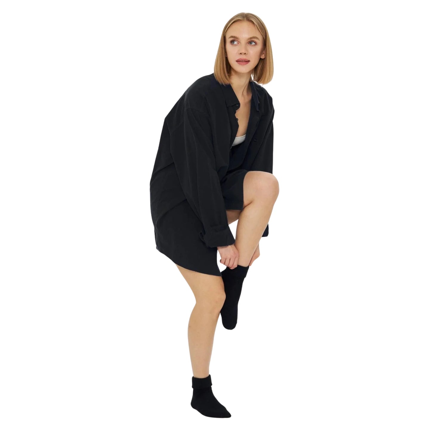 Louluu Unisex Wool Seamless Turn Cuff Soft Ankle Socks