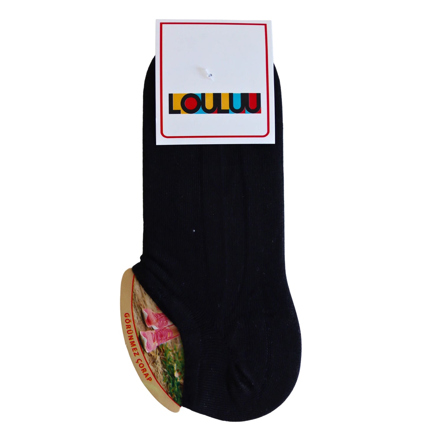Louluu women's cotton Black sneaker socks | Louluu