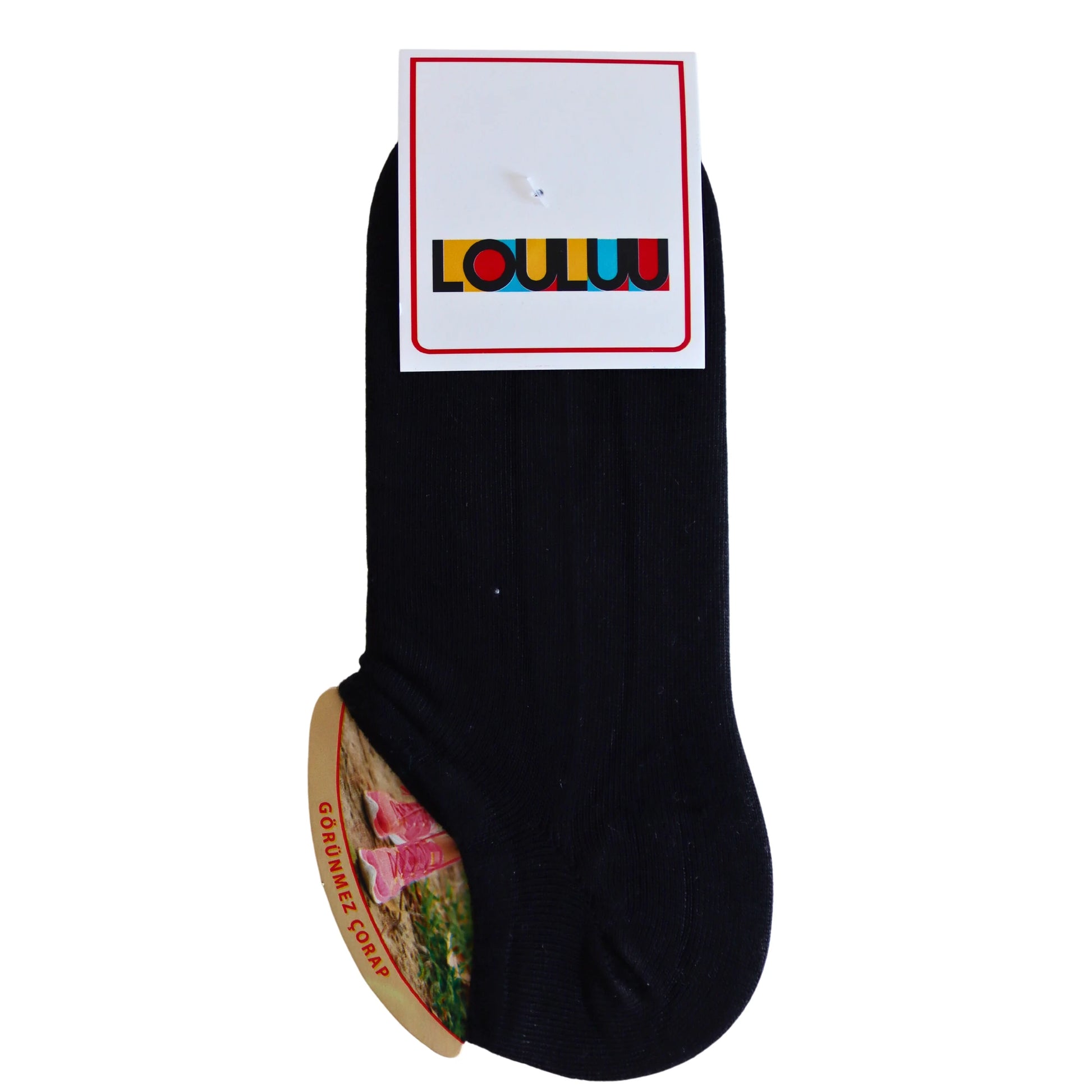 Louluu women's cotton Black sneaker socks | Louluu