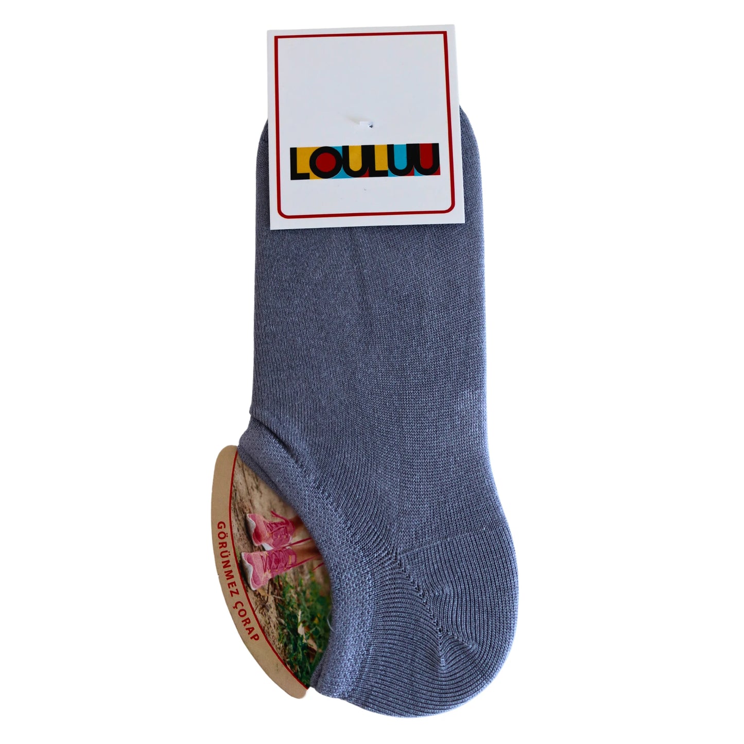 Louluu women's cotton Grey sneaker socks | Louluu