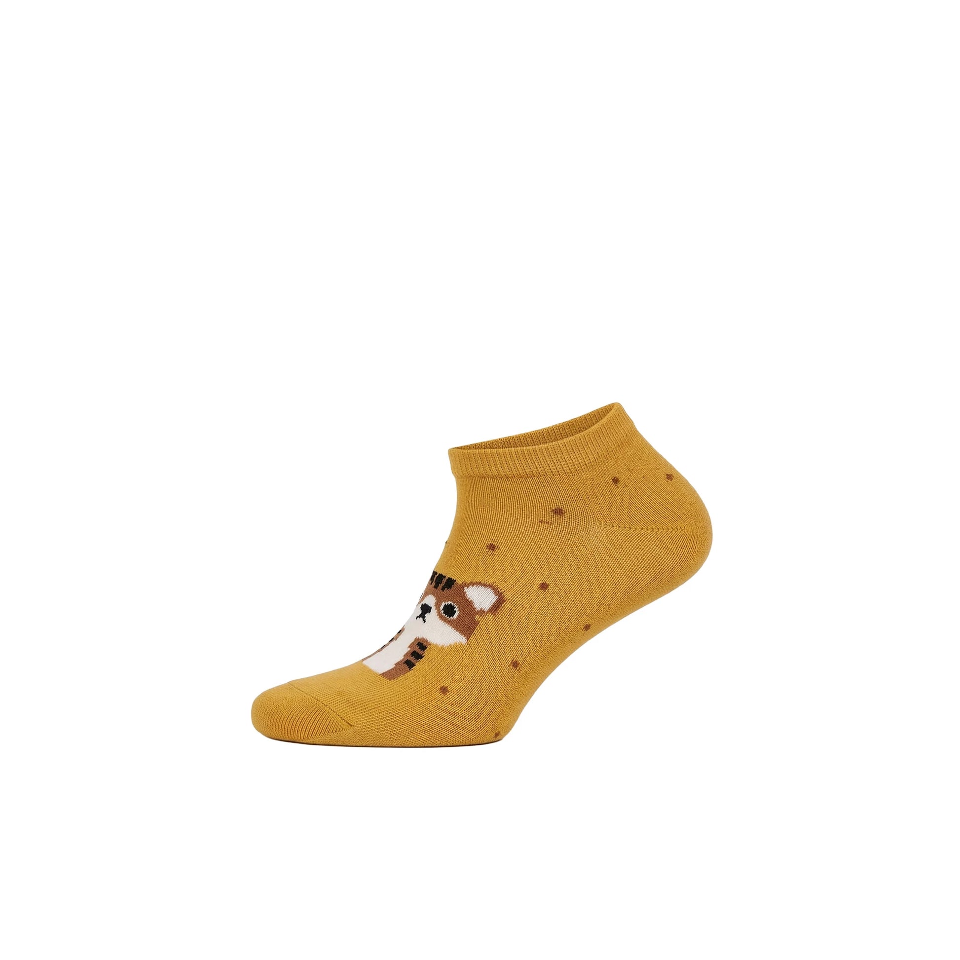 Louluu women's cotton Yellow Cat low cut socks | Louluu