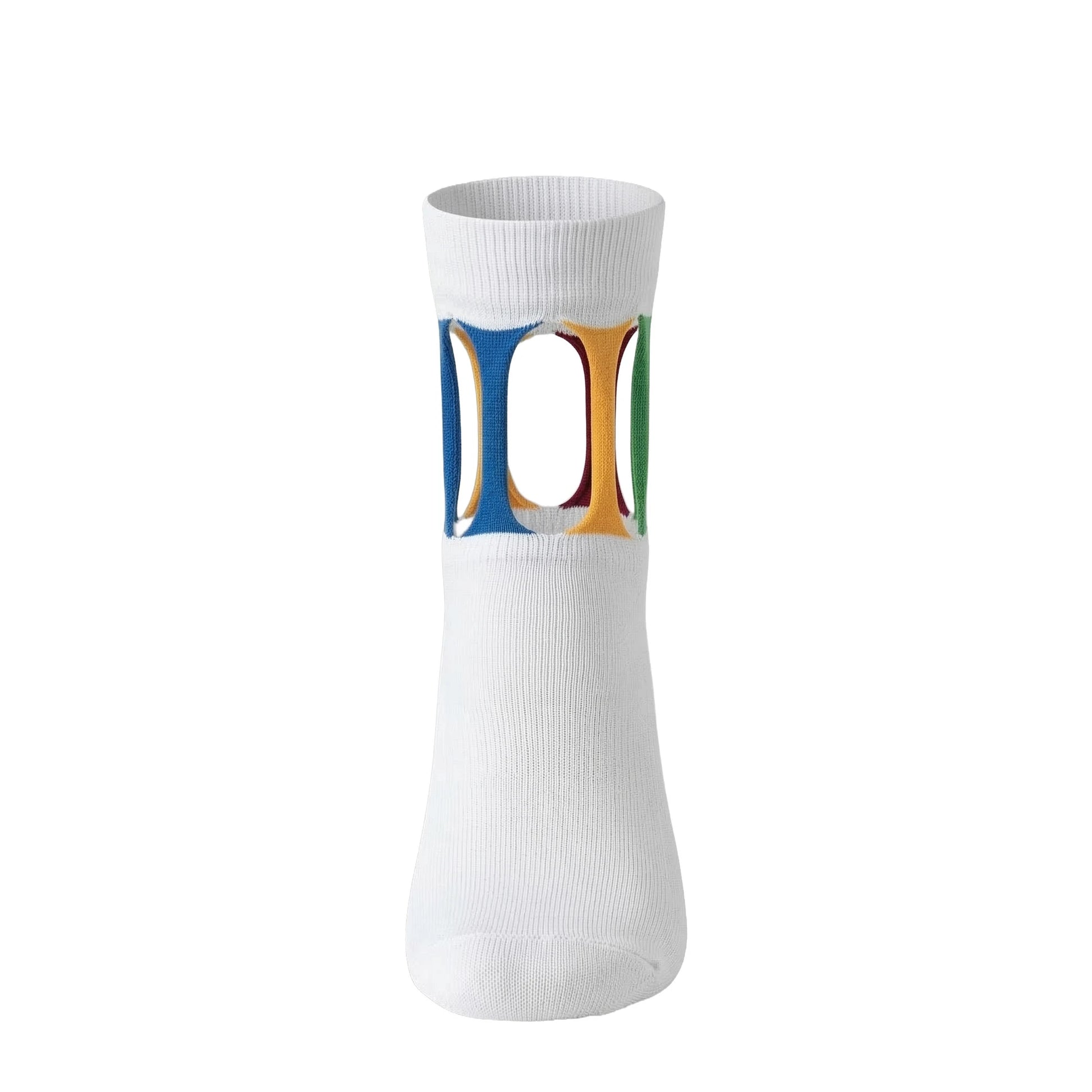 Louluu Women's Cotton Torn Design White Color Ankle Socks | Louluu UK