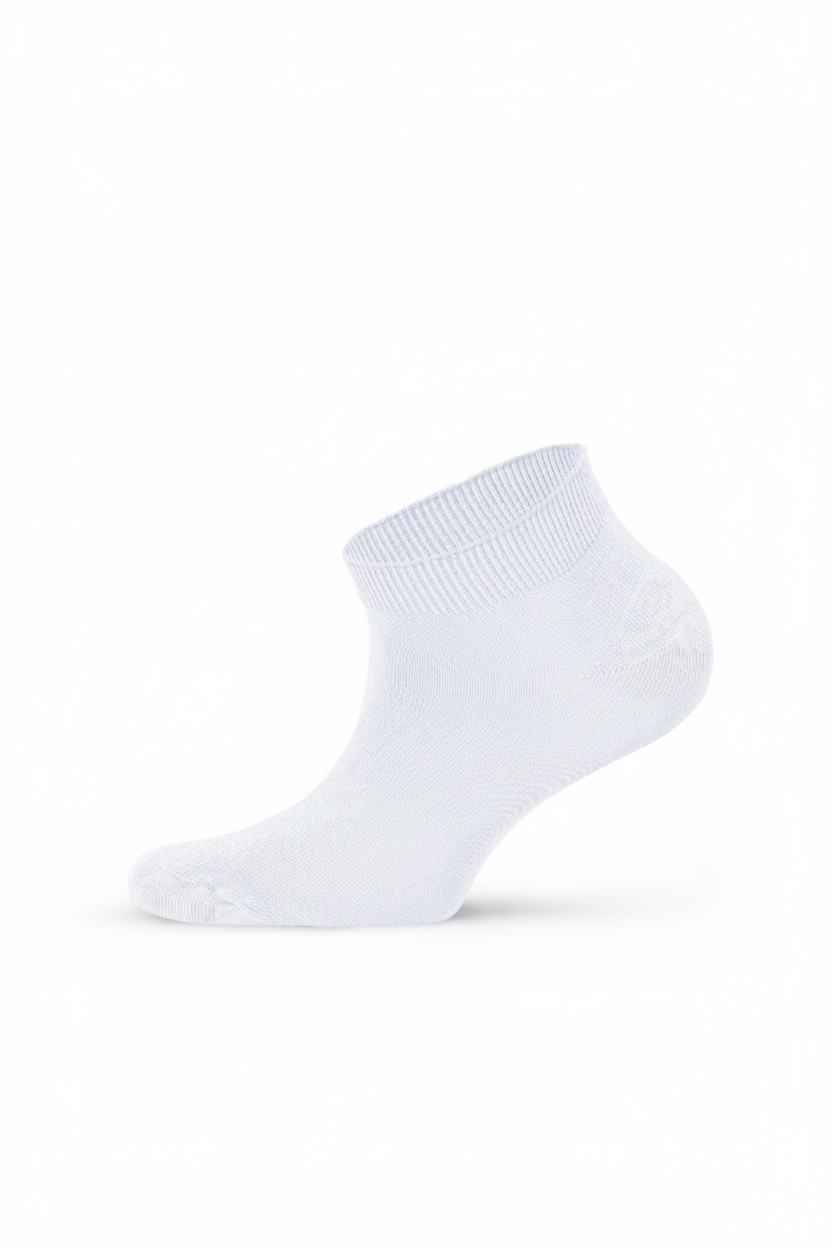 Louluu men's modal White low cut socks — seamless — front view | Louluu
