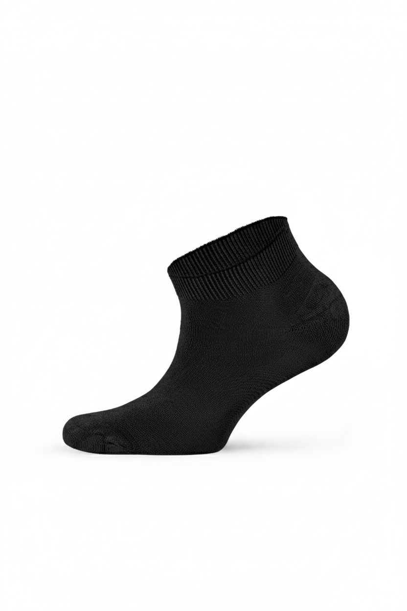 Louluu men's modal Black low cut socks — seamless — front view | Louluu