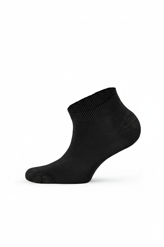 Louluu men's modal Black low cut socks — seamless — front view | Louluu