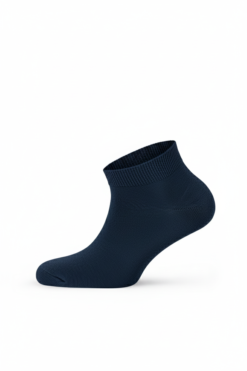 Louluu men's modal Navy low cut socks — seamless — front view | Louluu
