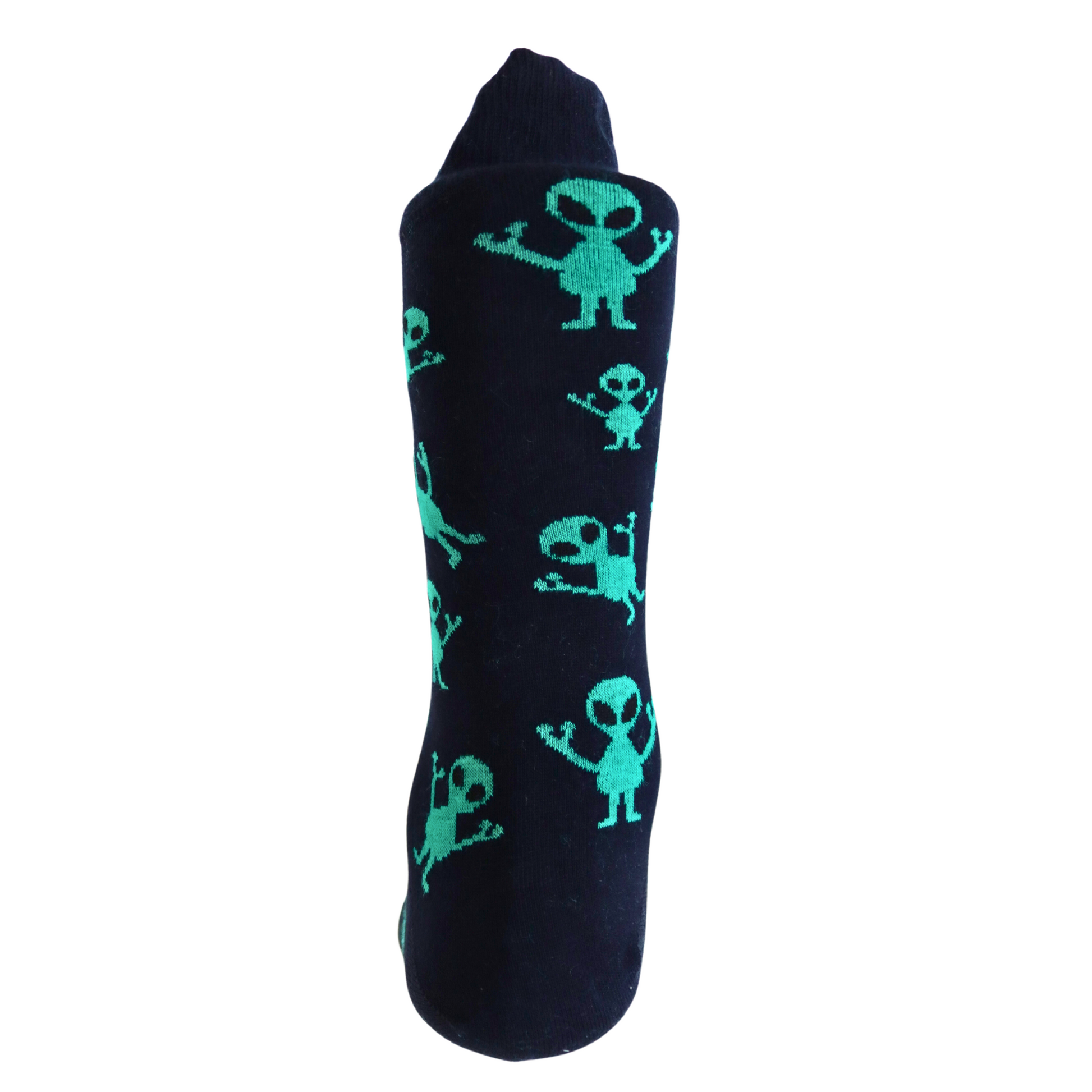 Louluu Men Alien Black Colour Crew Socks