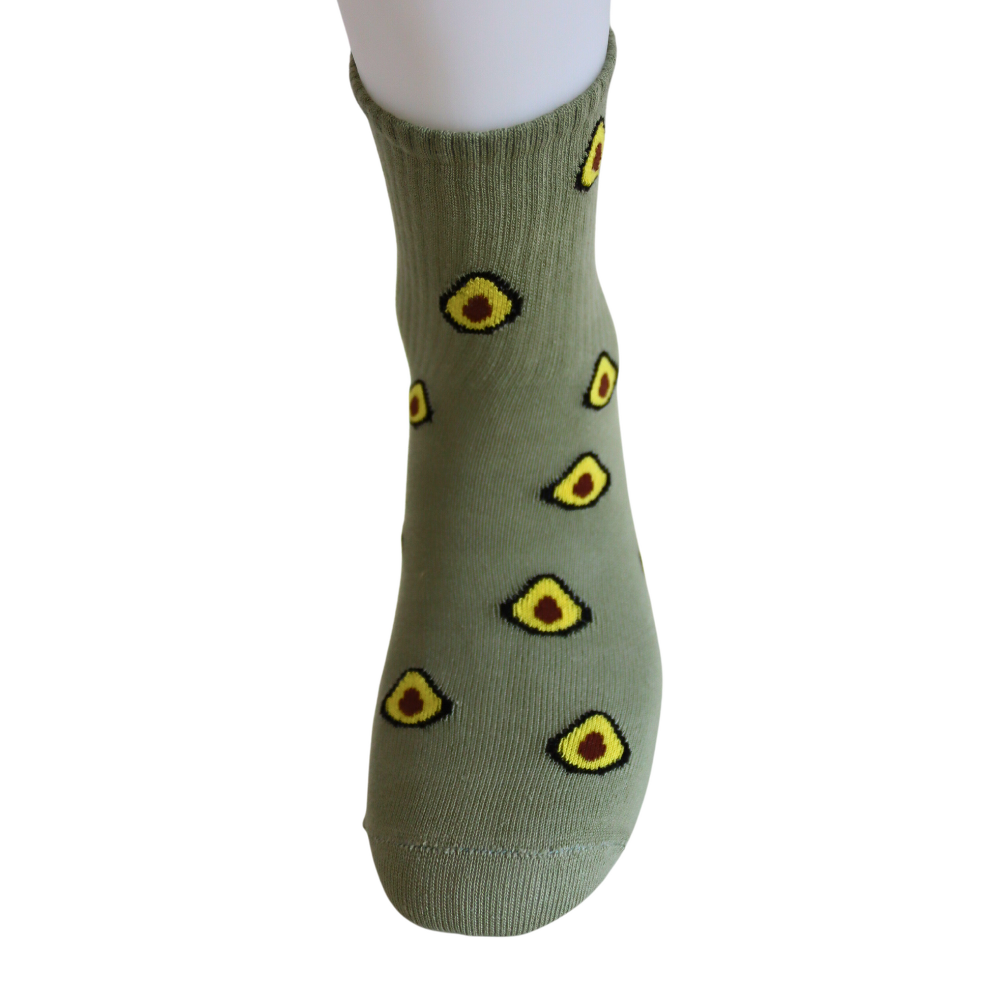 Louluu Women Avocado Green Colour Tennis Socks