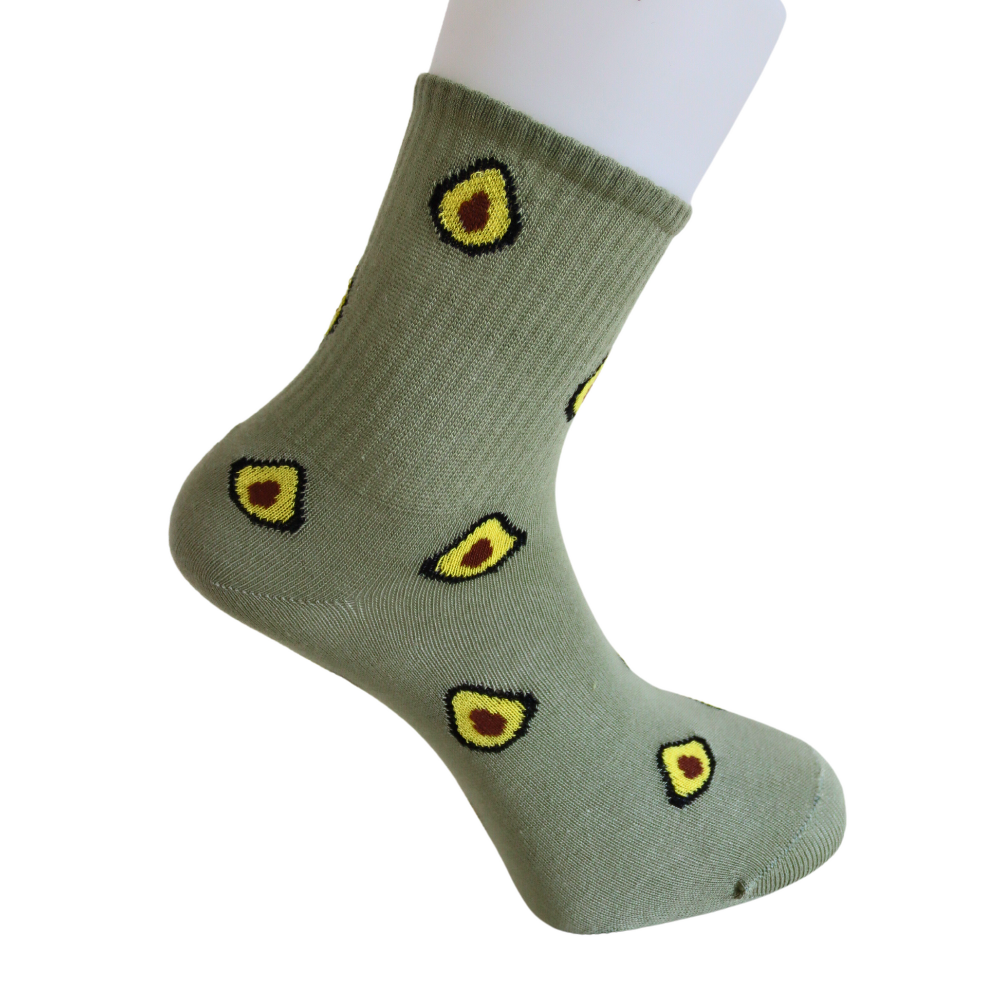 Louluu Women Avocado Green Colour Tennis Socks