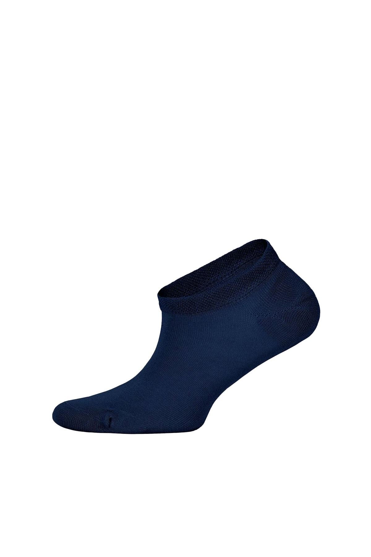 Louluu men's bamboo Navy sneaker socks — side profile view, breathable & comfortable | Louluu