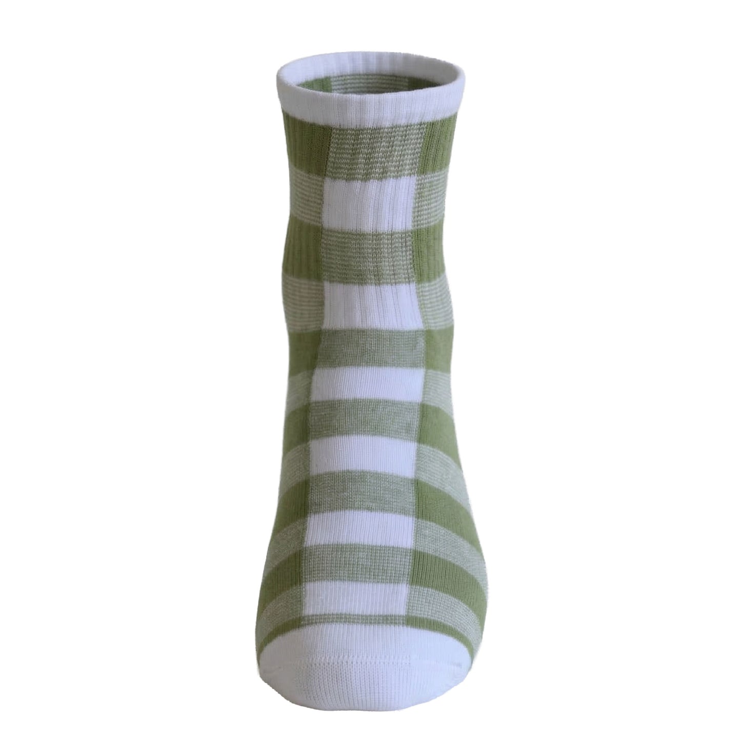 Louluu women's combed cotton White Stripe tennis socks — breathable — front view | Louluu