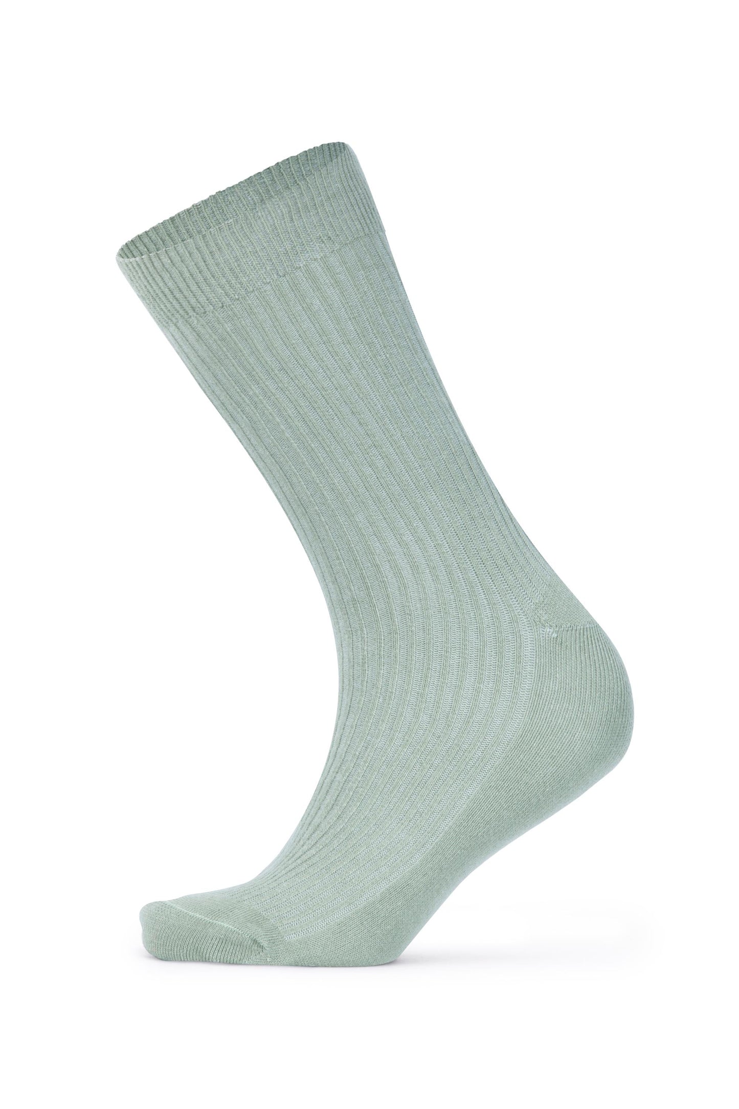 Louluu women's combed cotton Green socks — close-up of fabric texture, UK sizes available at Louluu