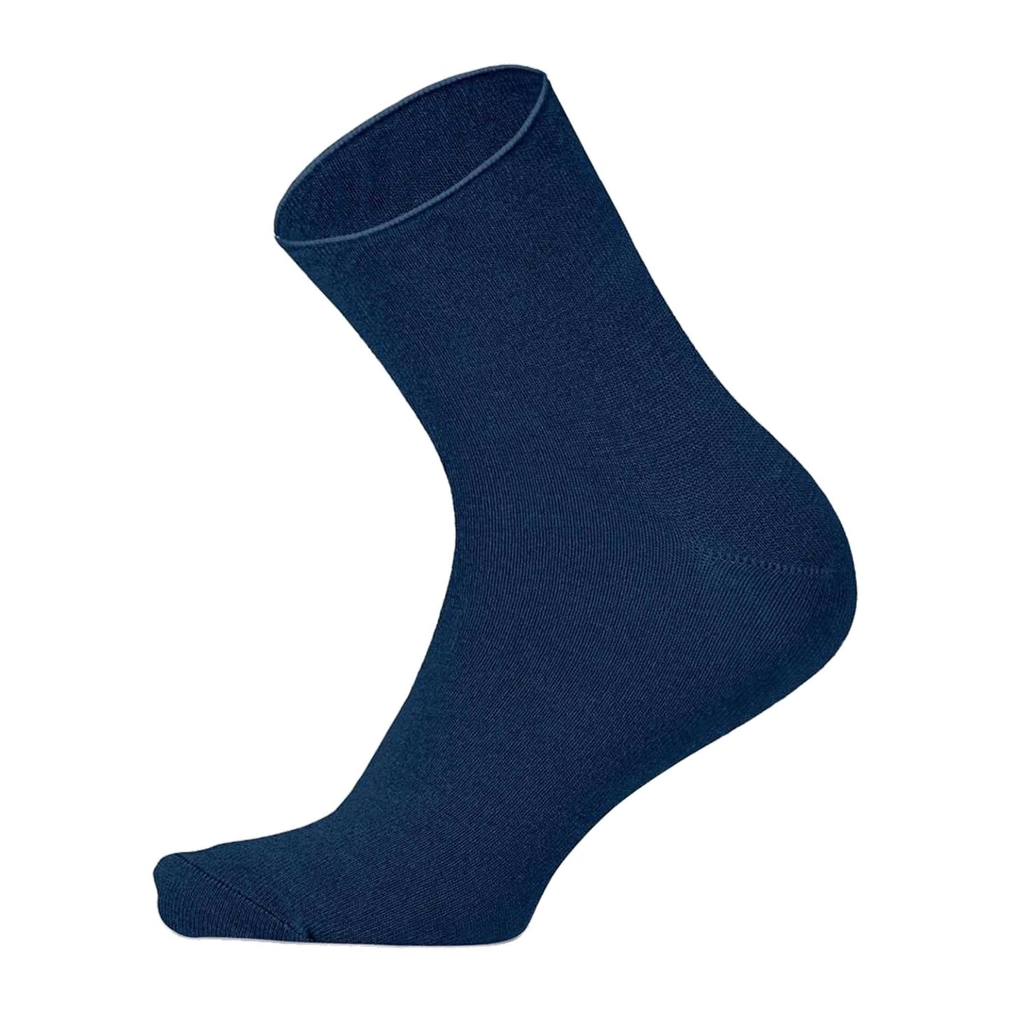 Louluu women's dark blue bamboo no-mark ankle socks — non-elastic wide top, seamless toe