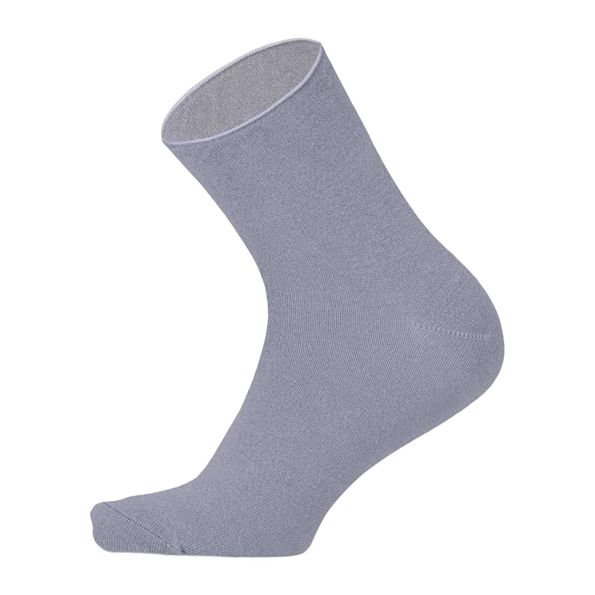 Louluu women's grey bamboo no-mark ankle socks — non-elastic wide top, seamless toe