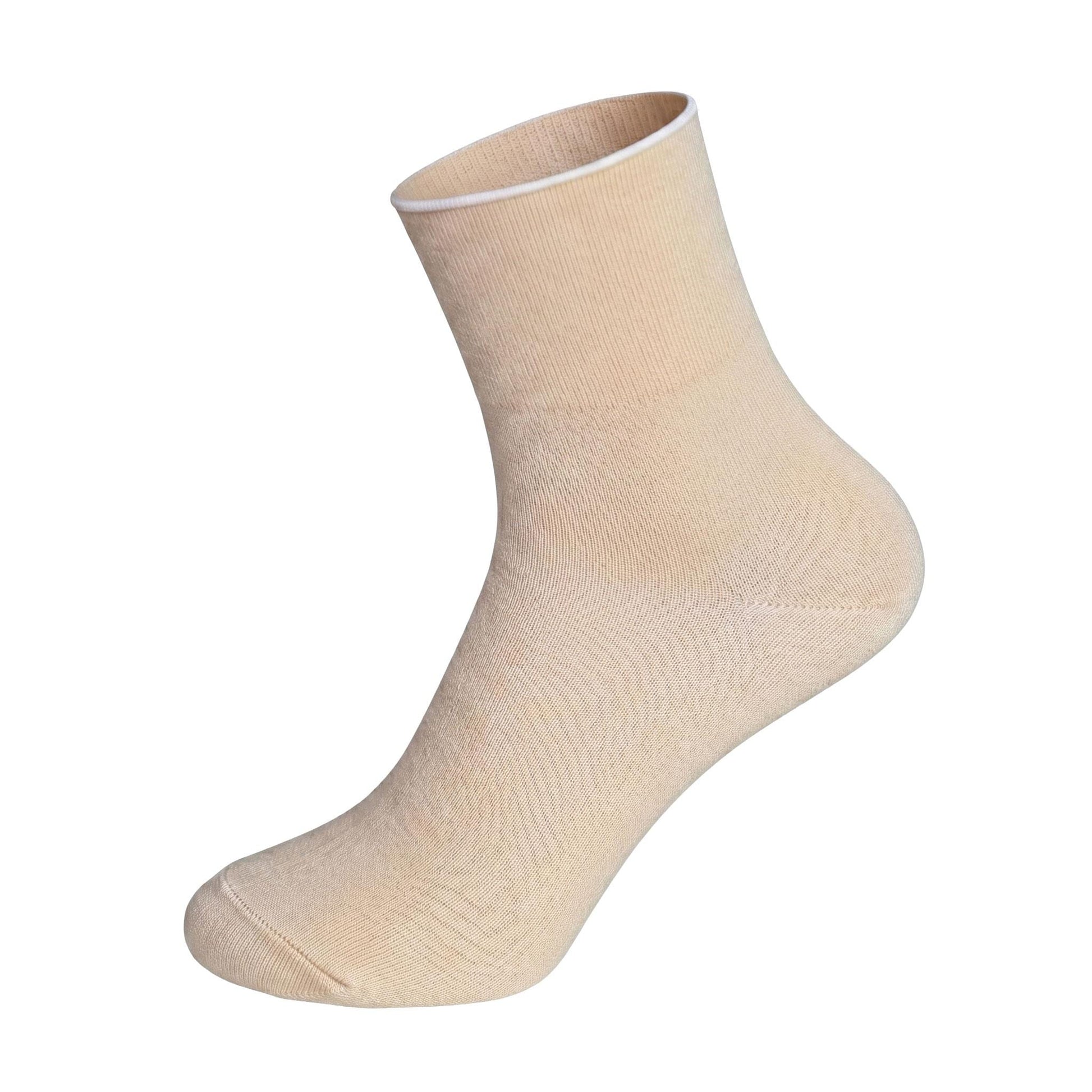 Louluu women's light pink bamboo no-mark ankle socks — non-elastic wide top, seamless toe