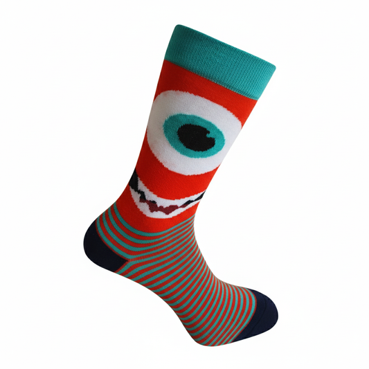 Louluu Colourful Crew socks with a cartoonish design.