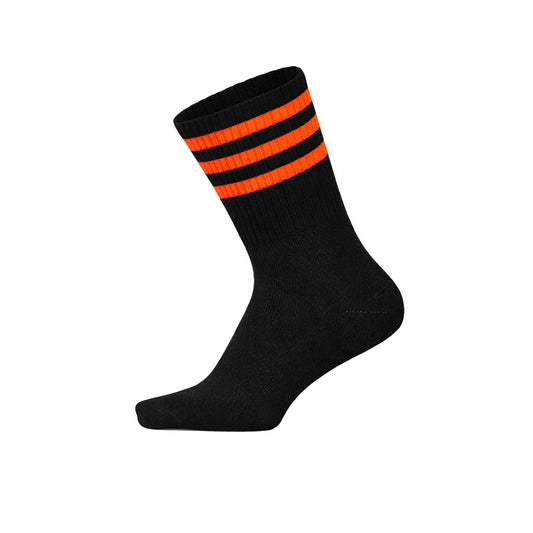 Louluu women's cotton Black tennis socks — breathable — front view | Louluu