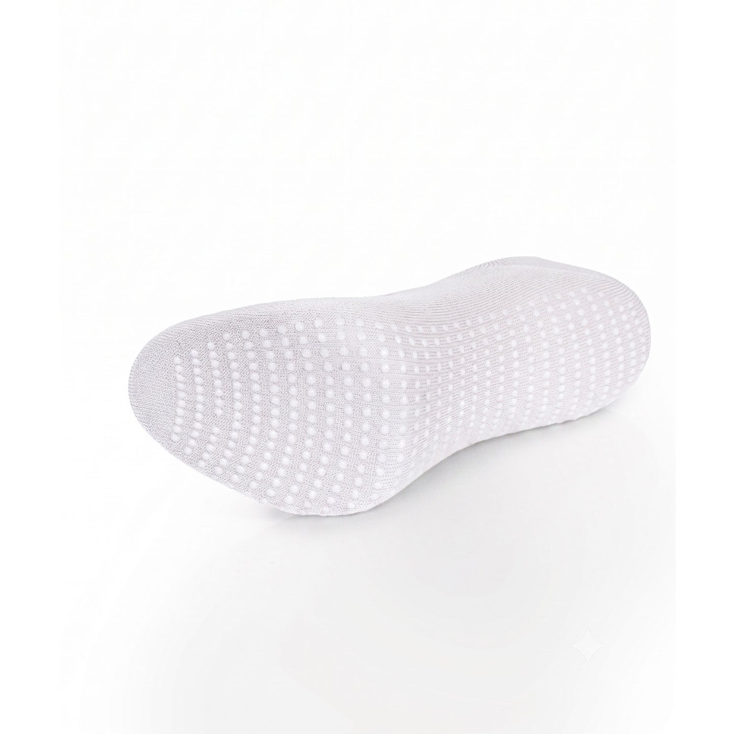 White ballet grip sock — non-slip sole with grip dots