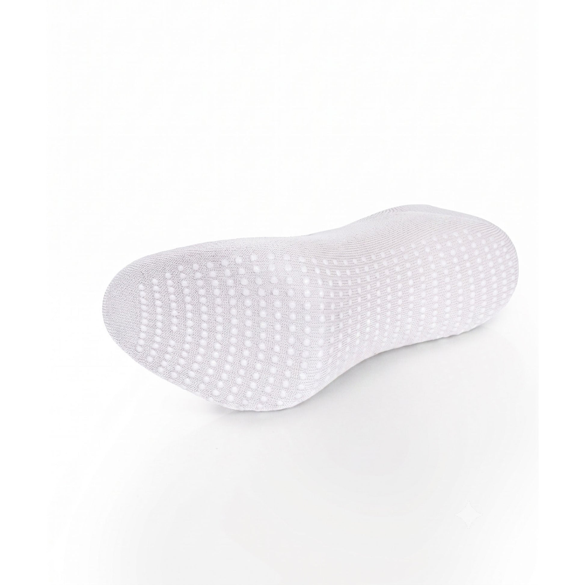 White ballet grip sock — non-slip sole with grip dots